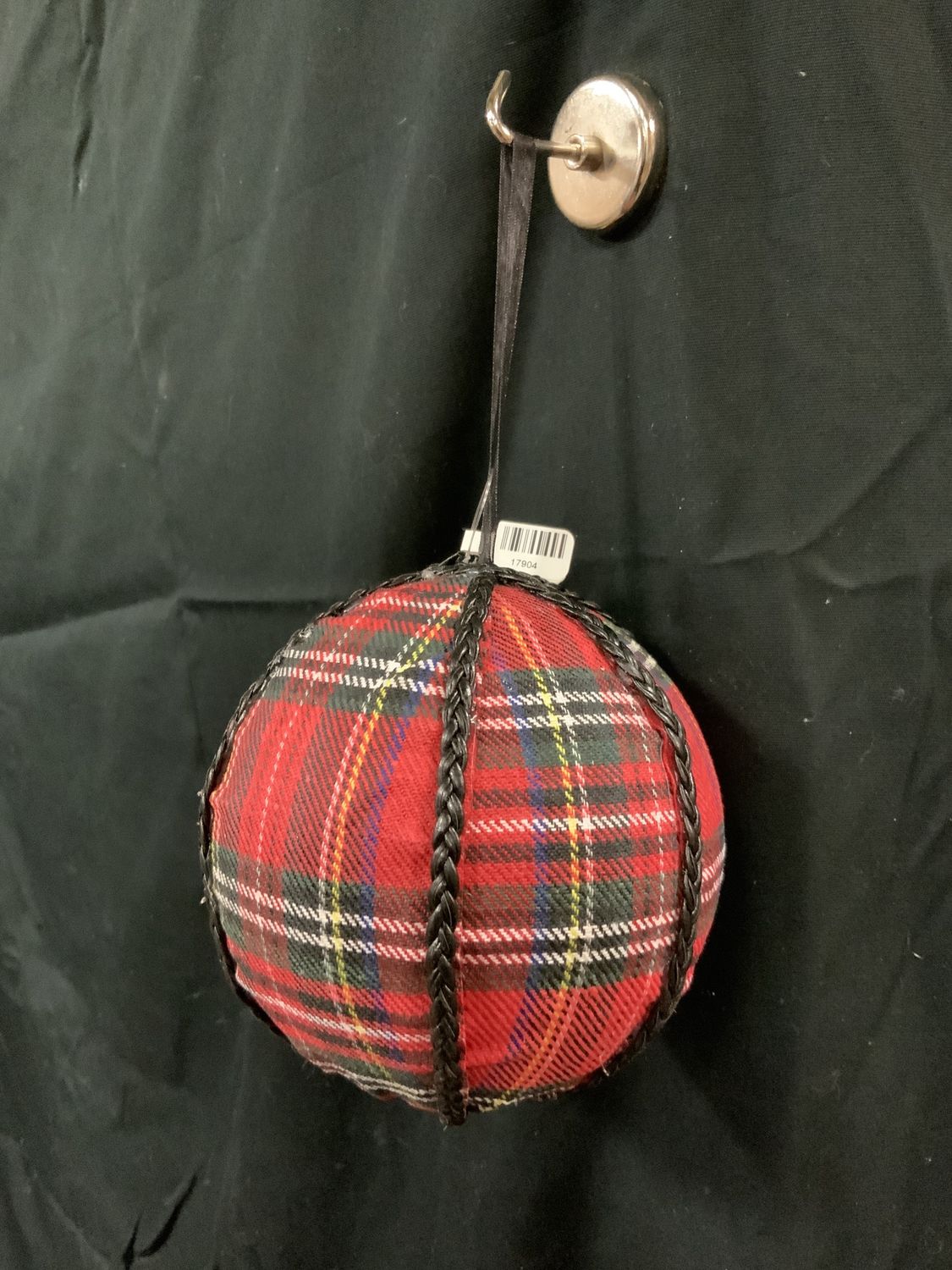 Ornament, Tartan Plaid 4.5" red bll