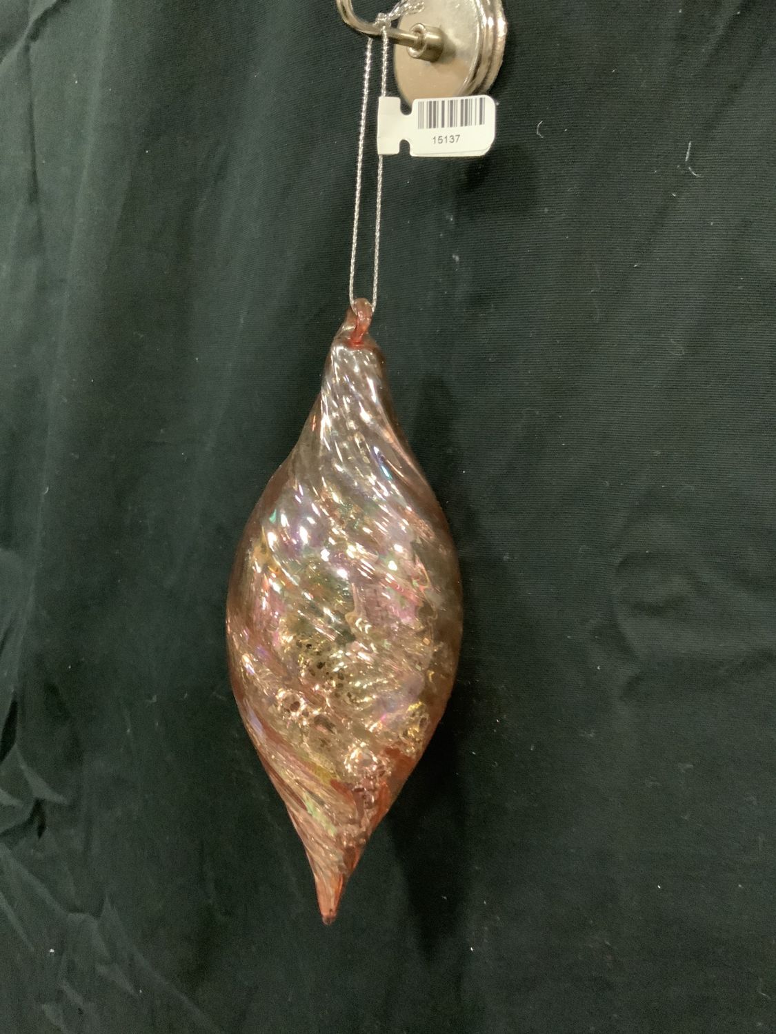 Ornament, Iridescent Swirl 7"RoseGold