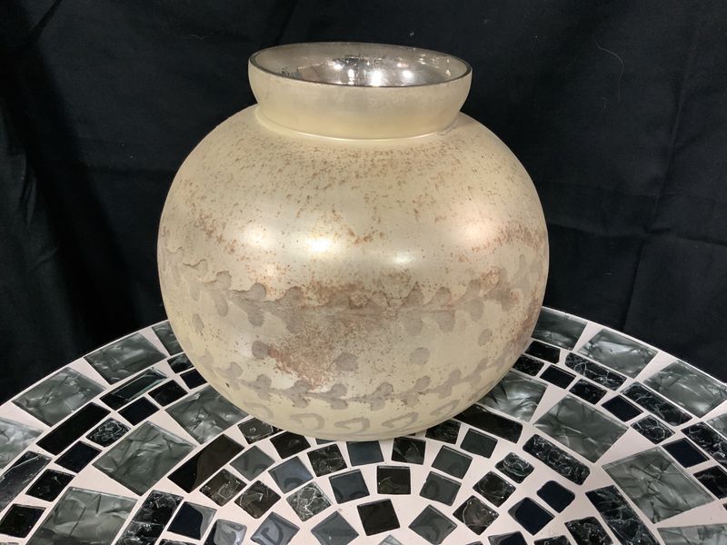 Vase, Antique Etched 10&quot; Glass