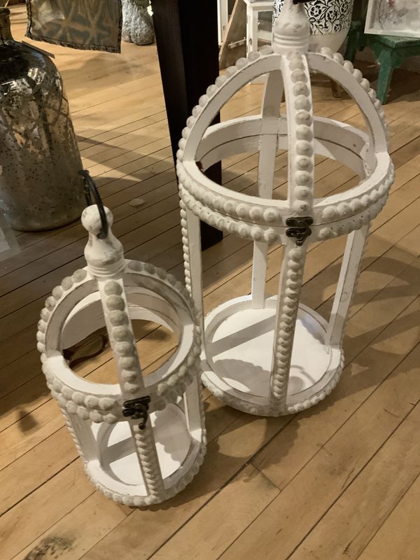 Lantern, Beaded Round/Flip Top Lid
