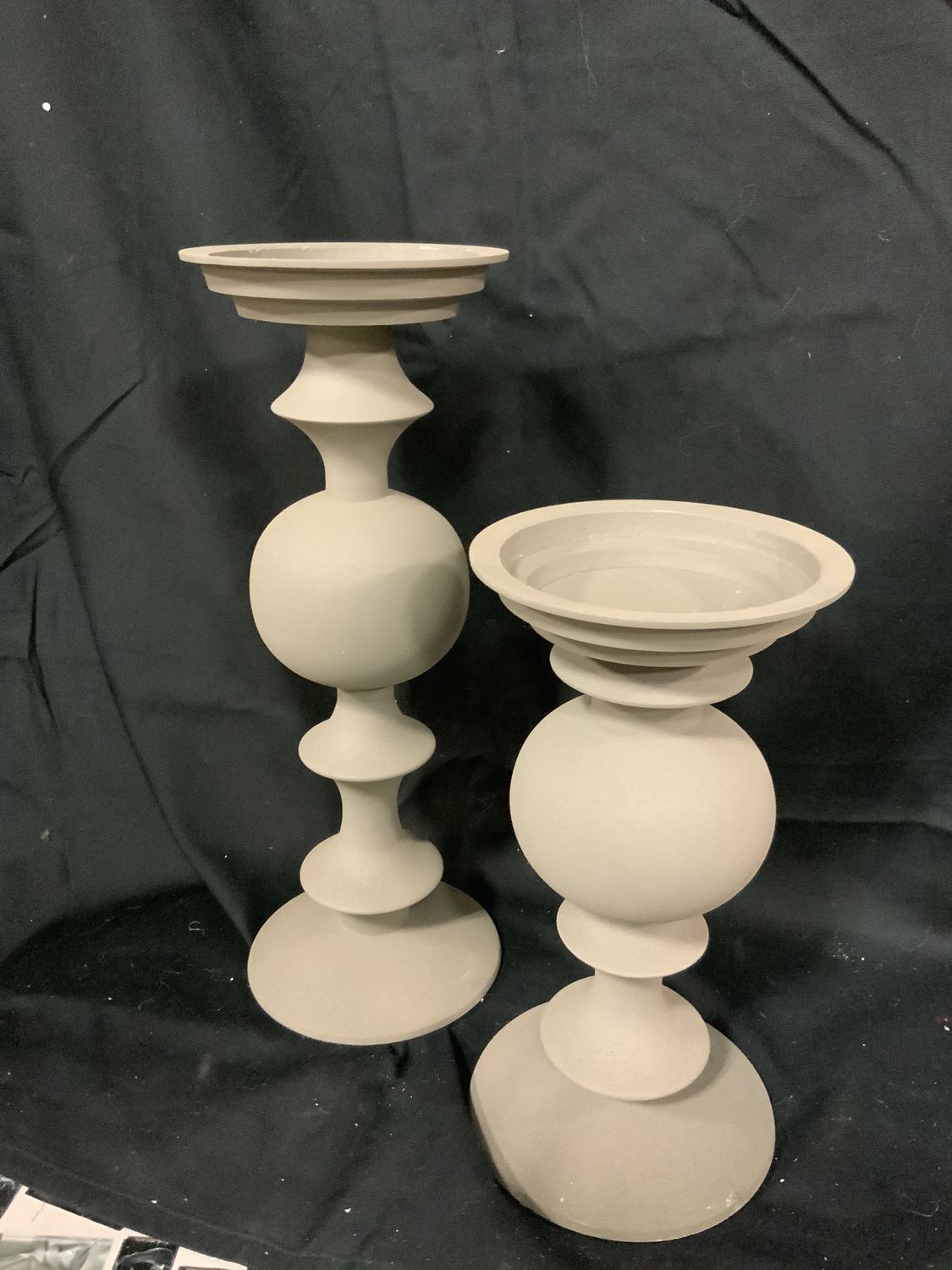 Candle holder, Green Matte 2 sz metal