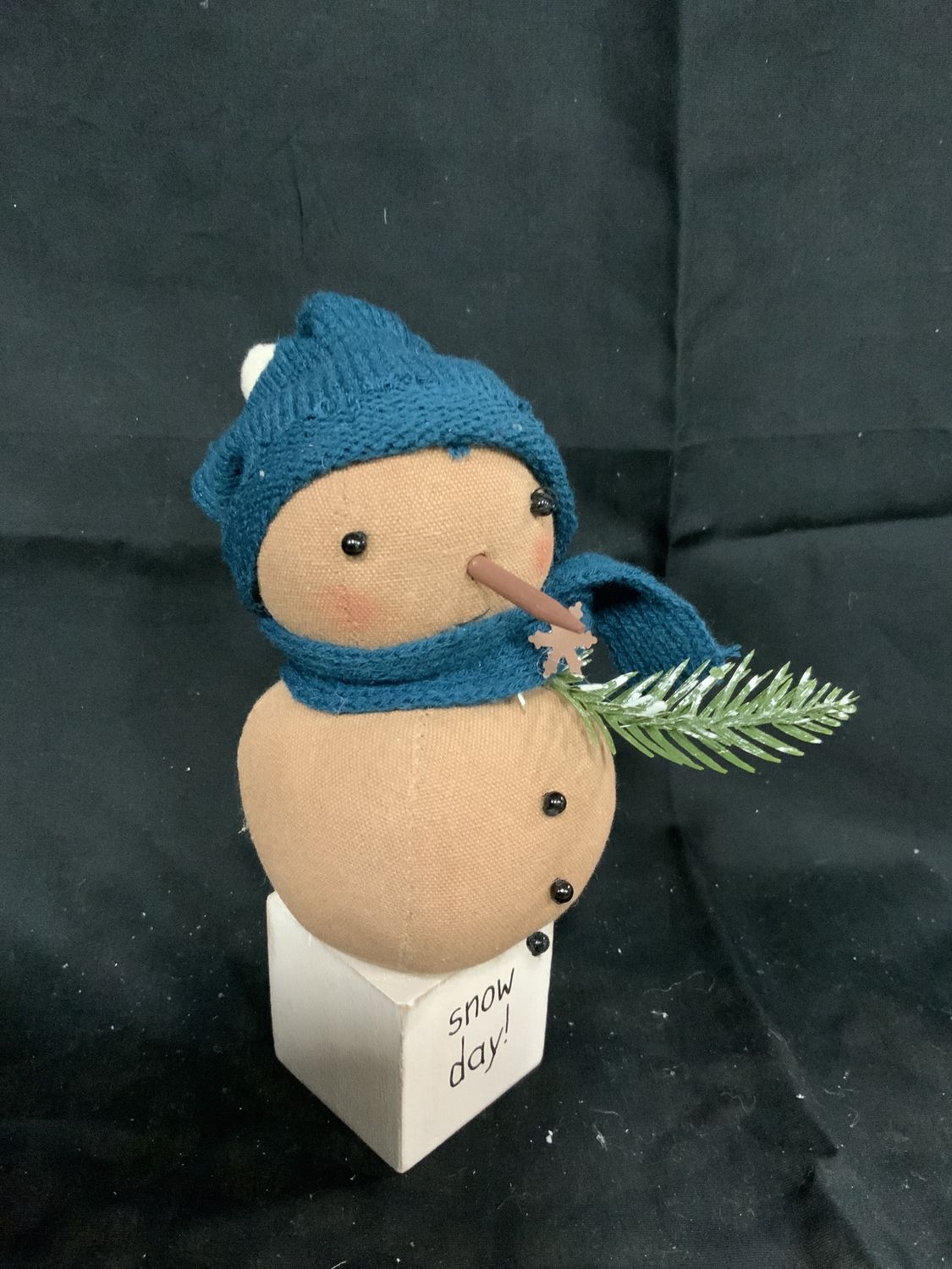 Snowman, Linen Hat/Scarf Snow Day
