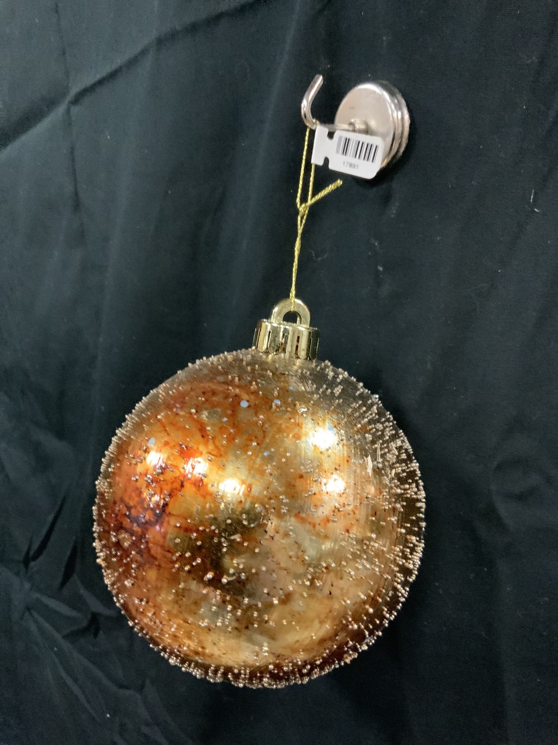 Ornament, Marbleized Ball gold/umber