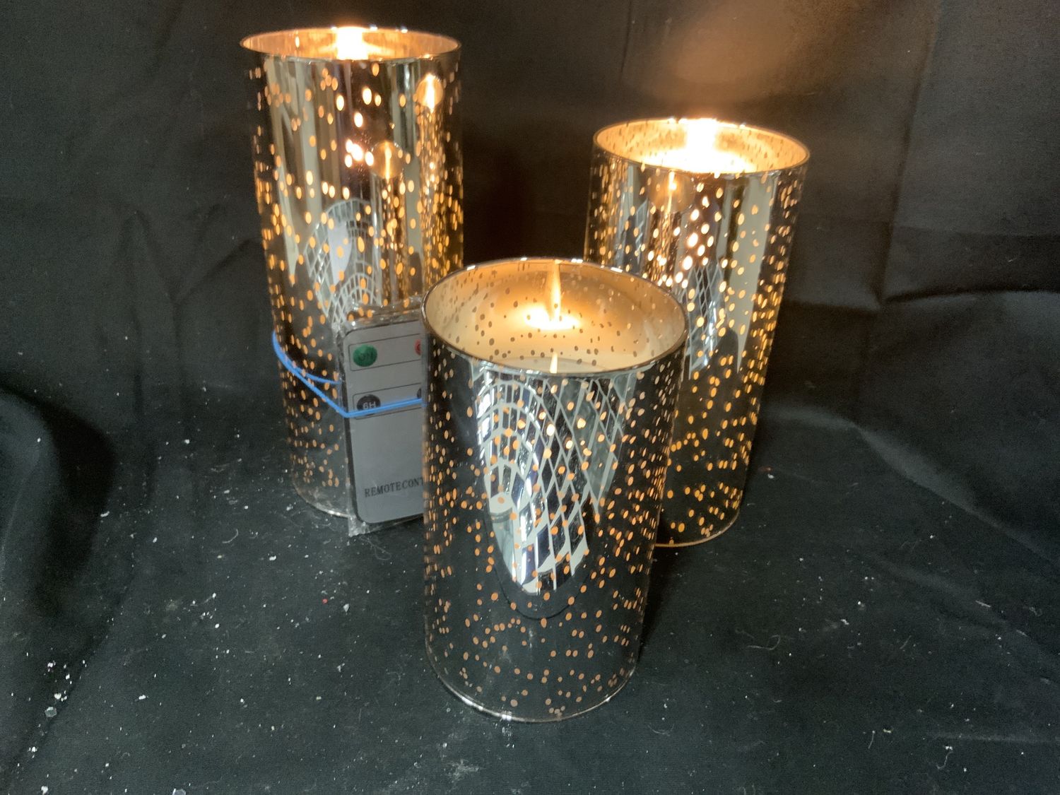 LED Candle, Mercury set/3 Silver w/rmt