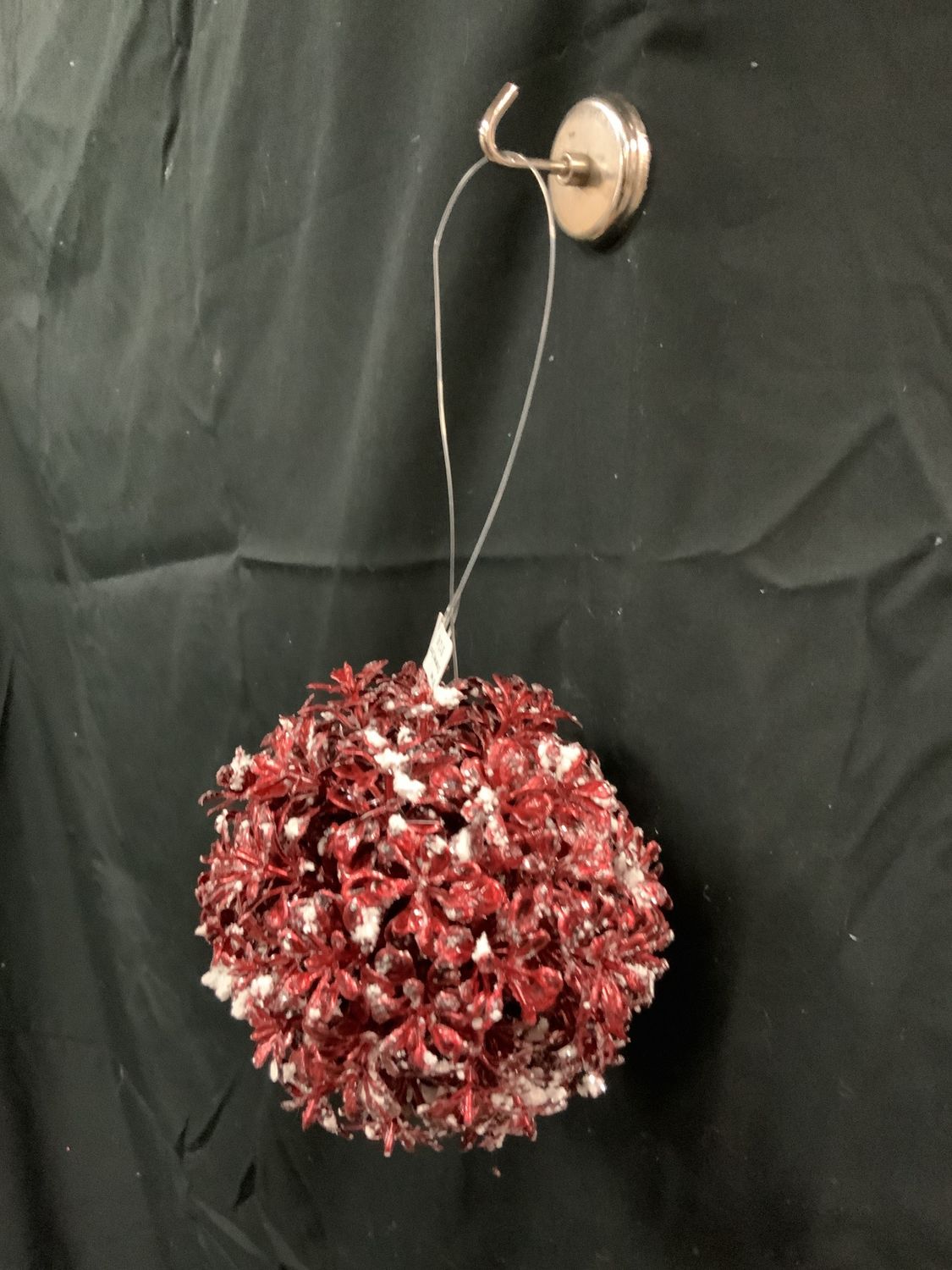 Ornament, Snow Boxwood 5" red