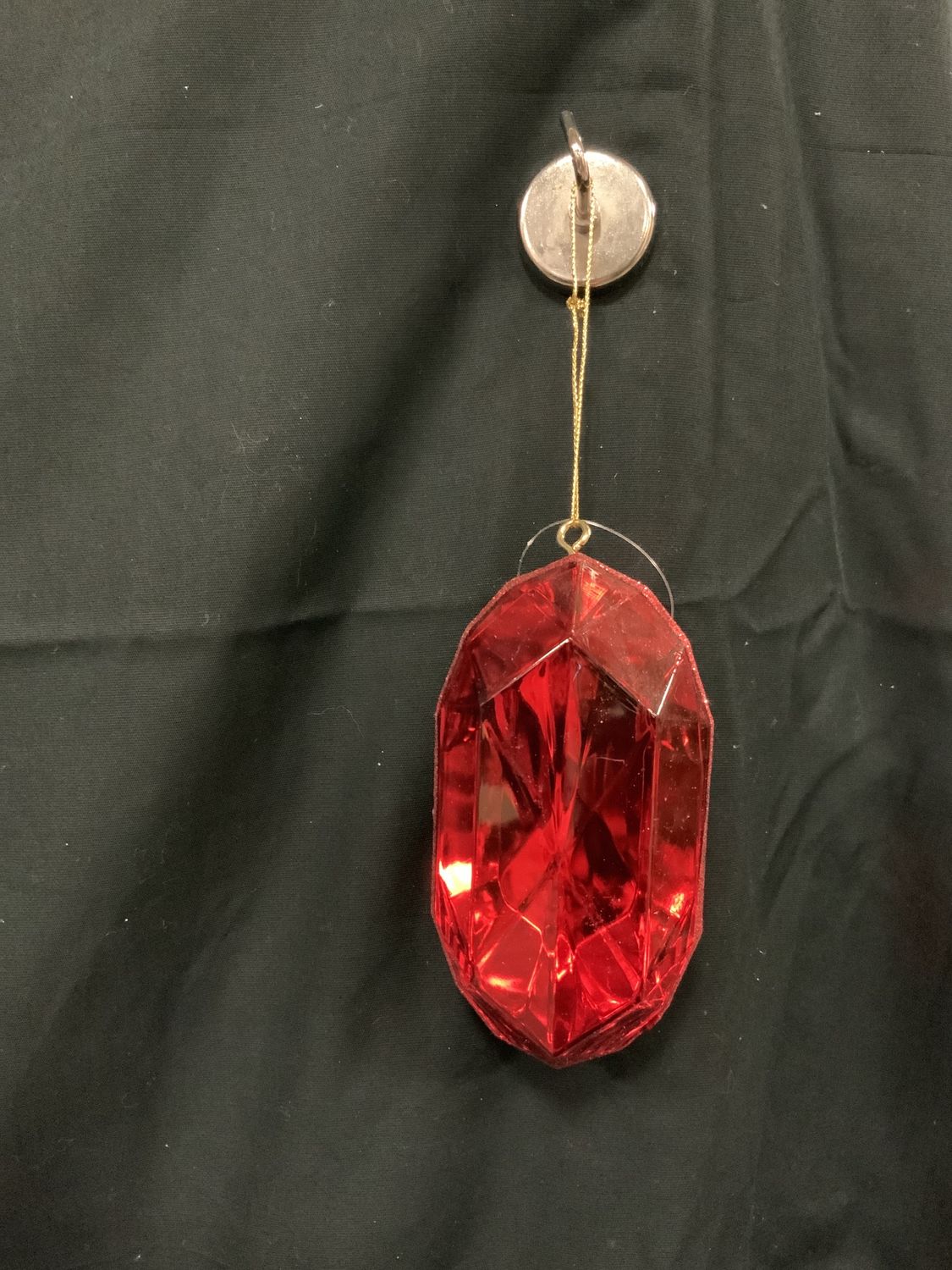 Ornament, Red Gem 2 asst 5"