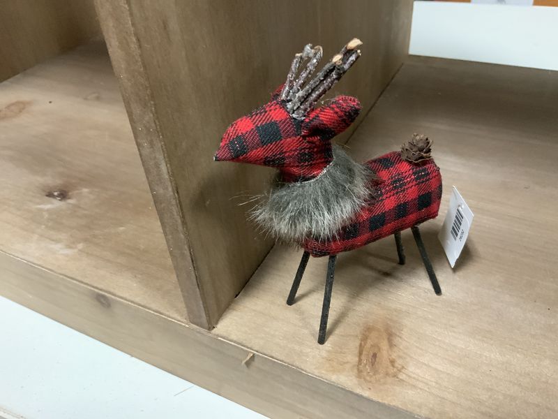 Reindeer, Plaid w/stick legs small