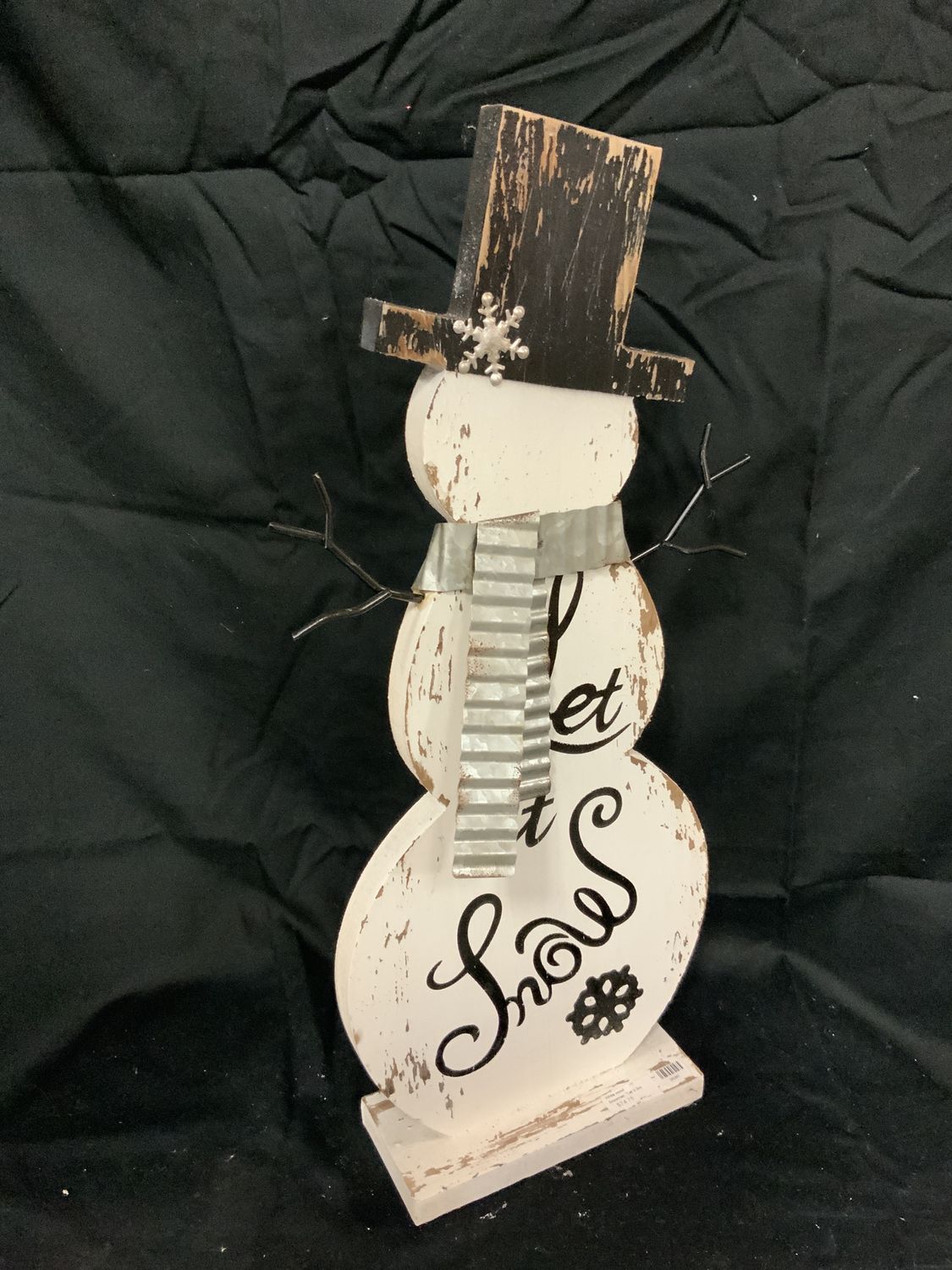 Snowman, "Let It Snow" White wood