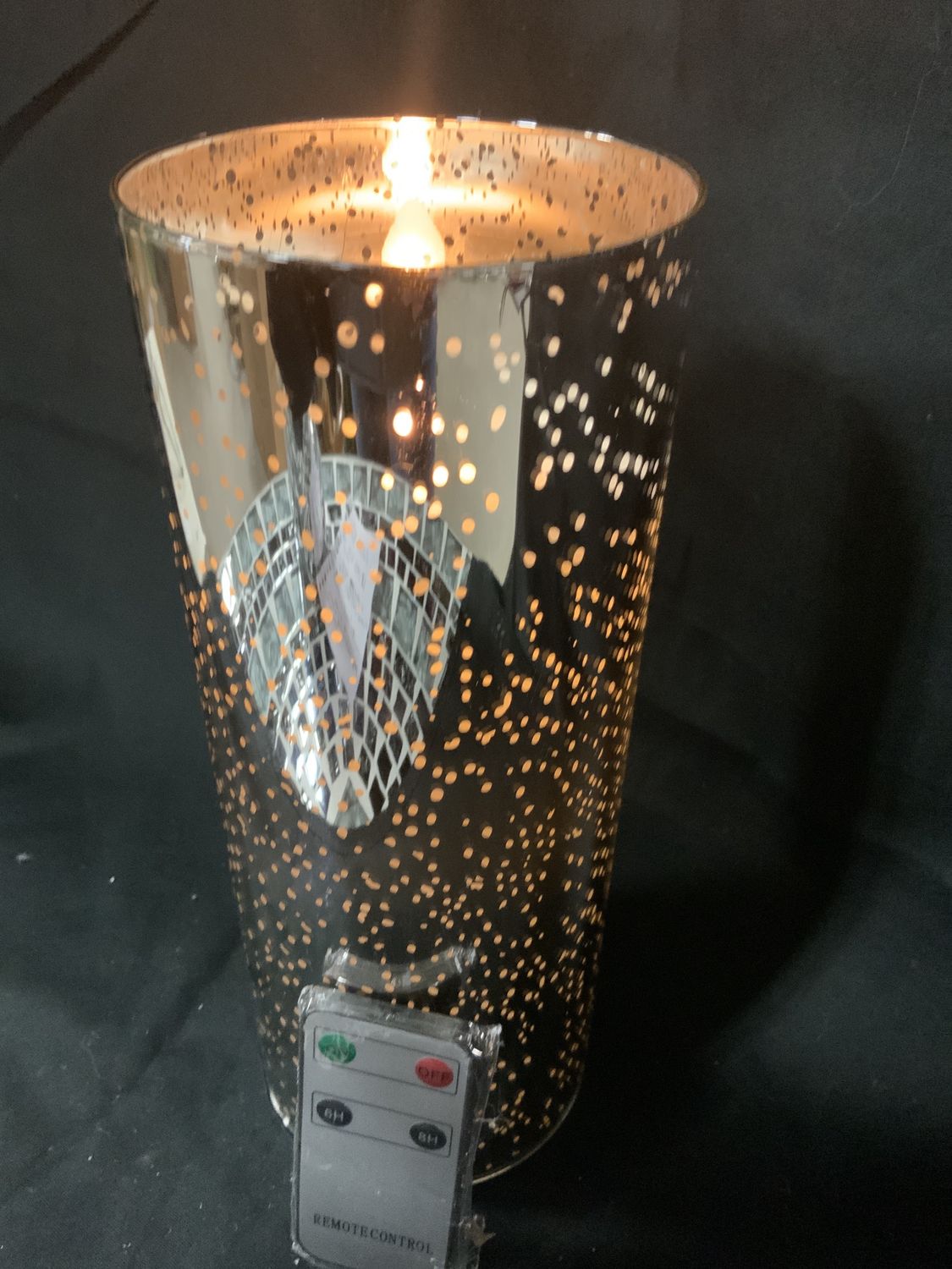 LED Candle, Mercury Silver 4x10w/remote