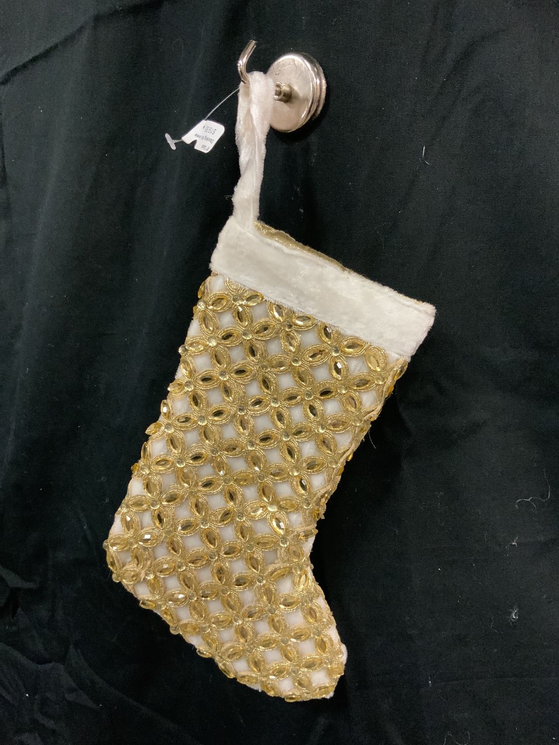 Stocking, Mini Jeweled 6" Gold