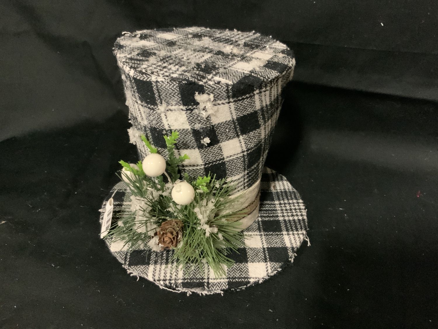 Ornament, Top Hat Blk/wht chck