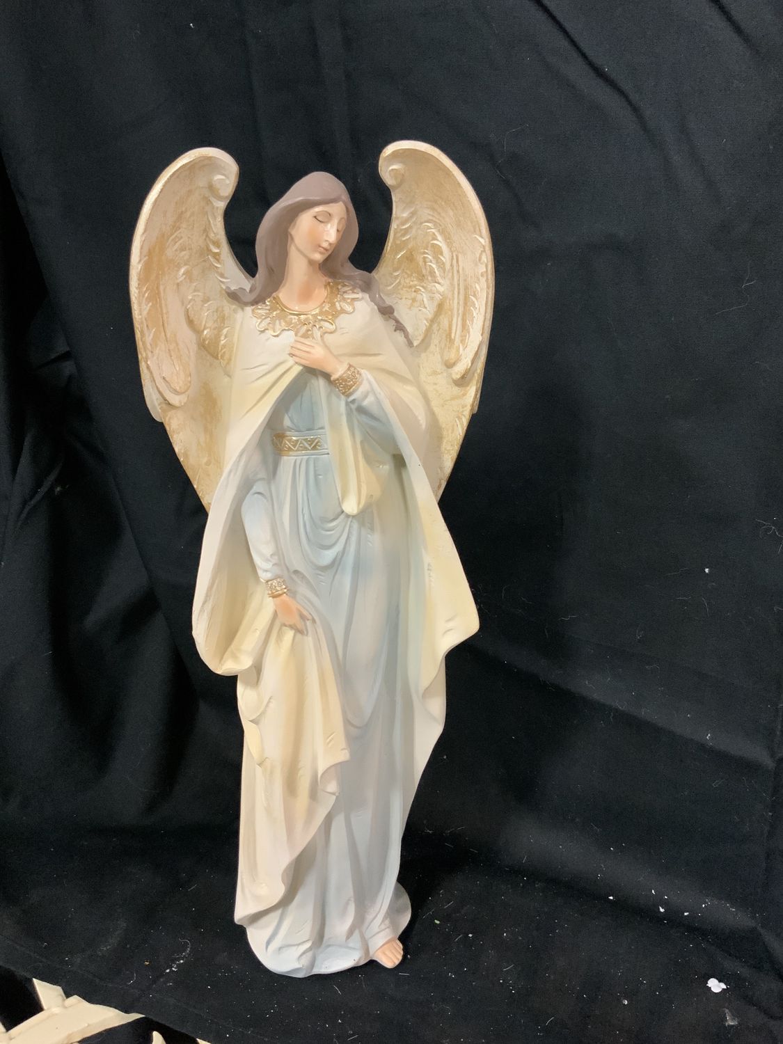 Angel, Elegant Aqua/Gold 15" Aqua/Gld