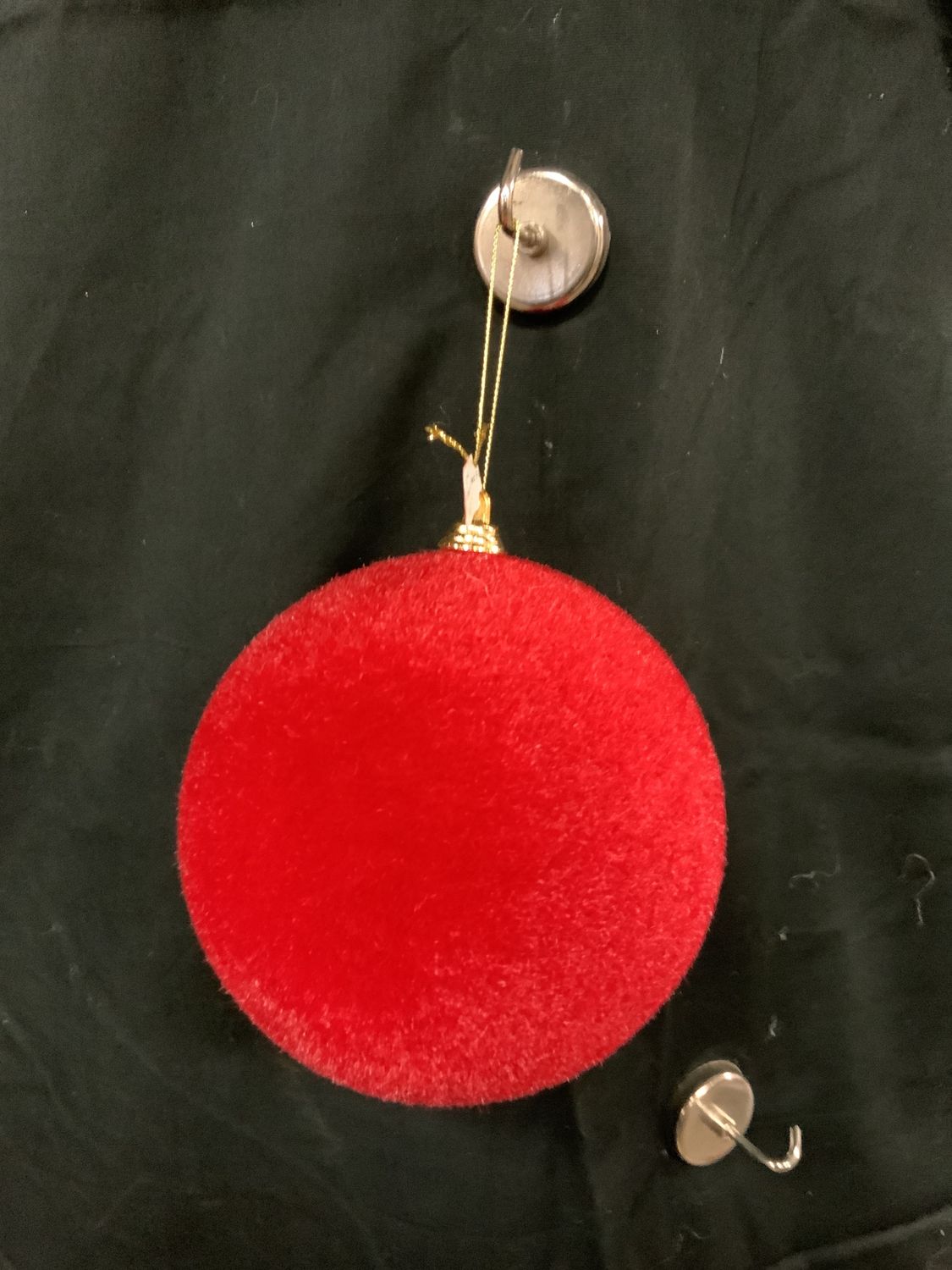 Ornament, Red Flocked 5" ball