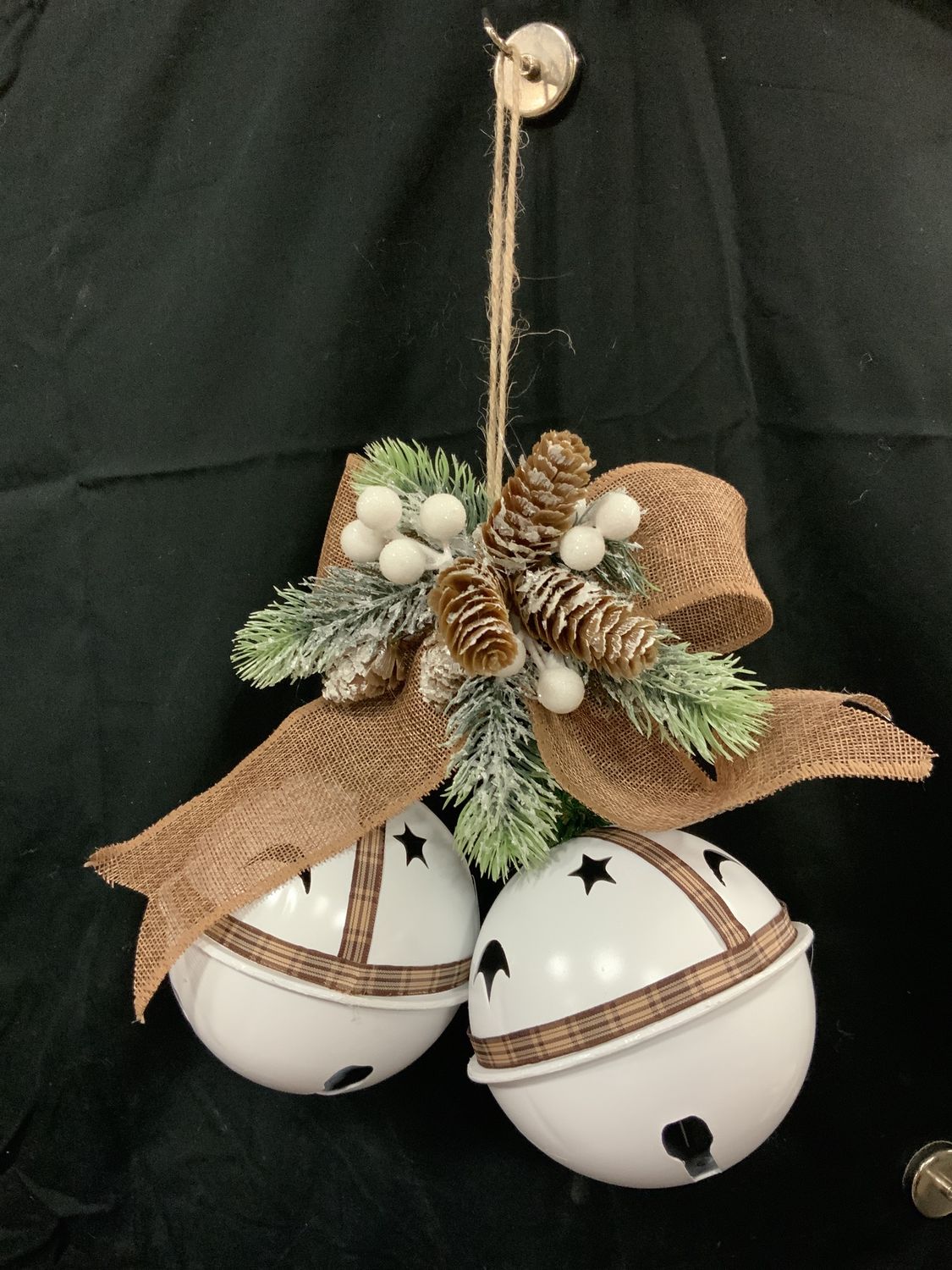 Ornament, Jingle Bells wht w/bow