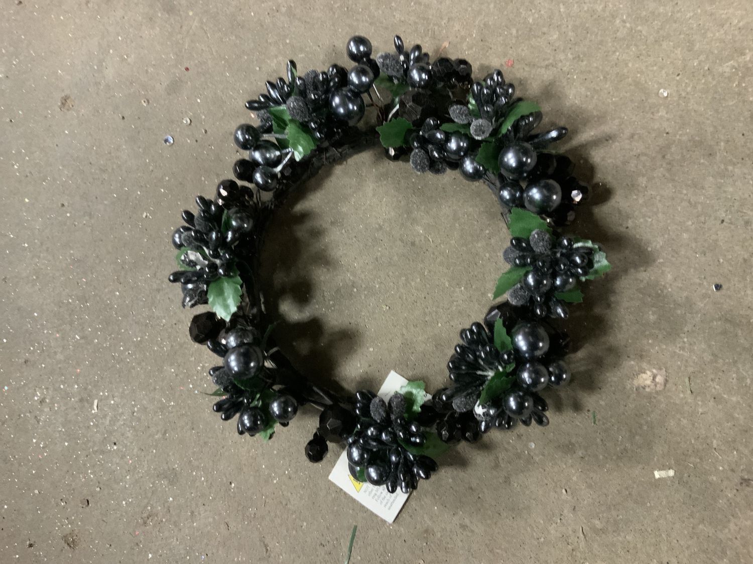 Candle Ring, Black Pearl 6" berry