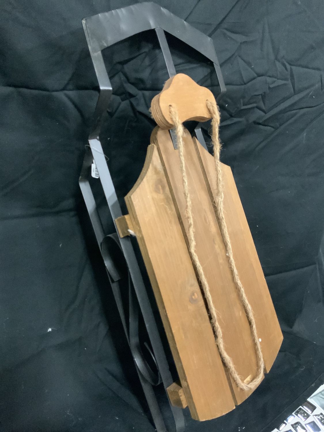 Sleigh, Metal Runner wood/rope