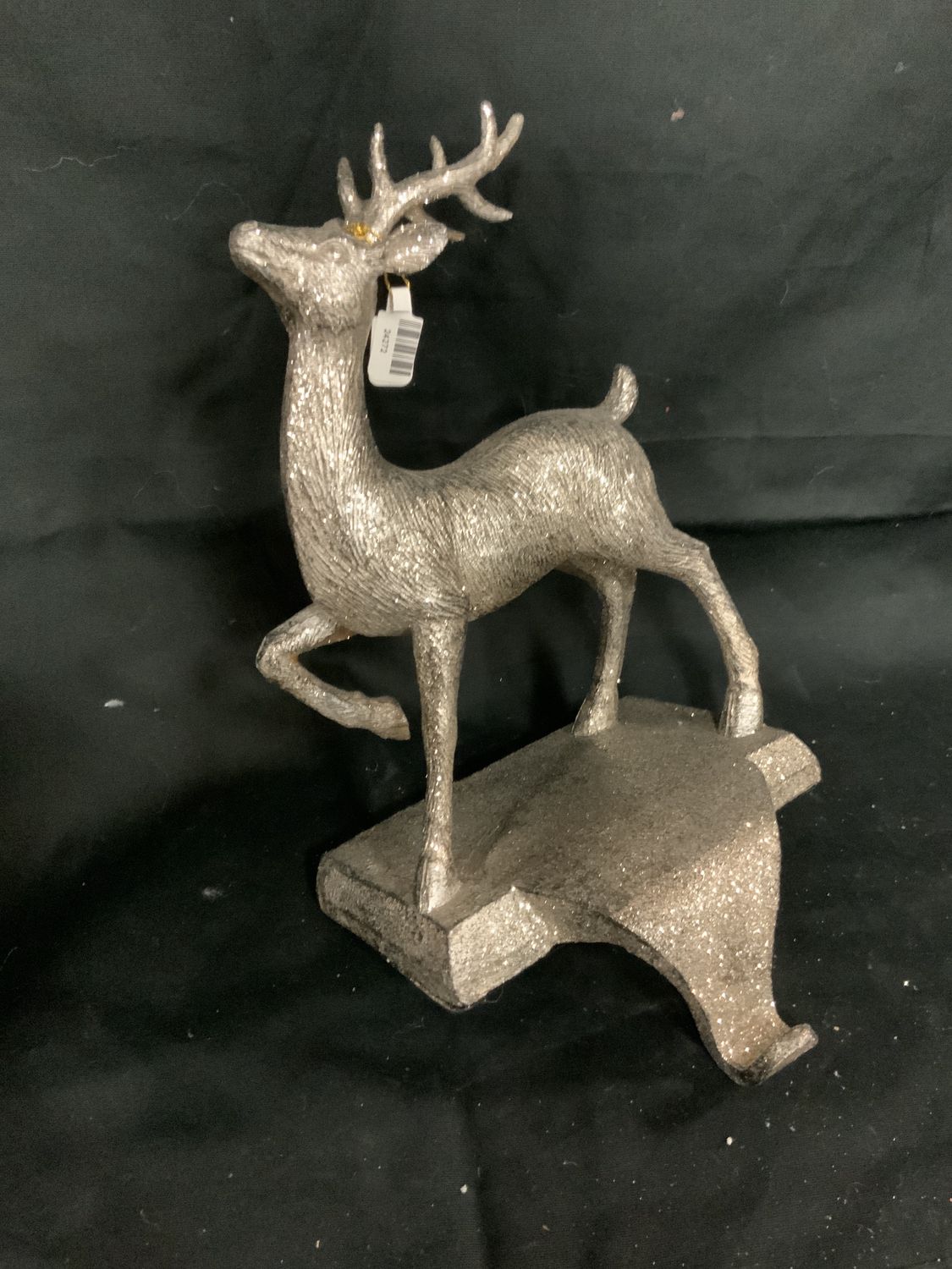 Stocking Holder, Standing Deer 10" Pewter