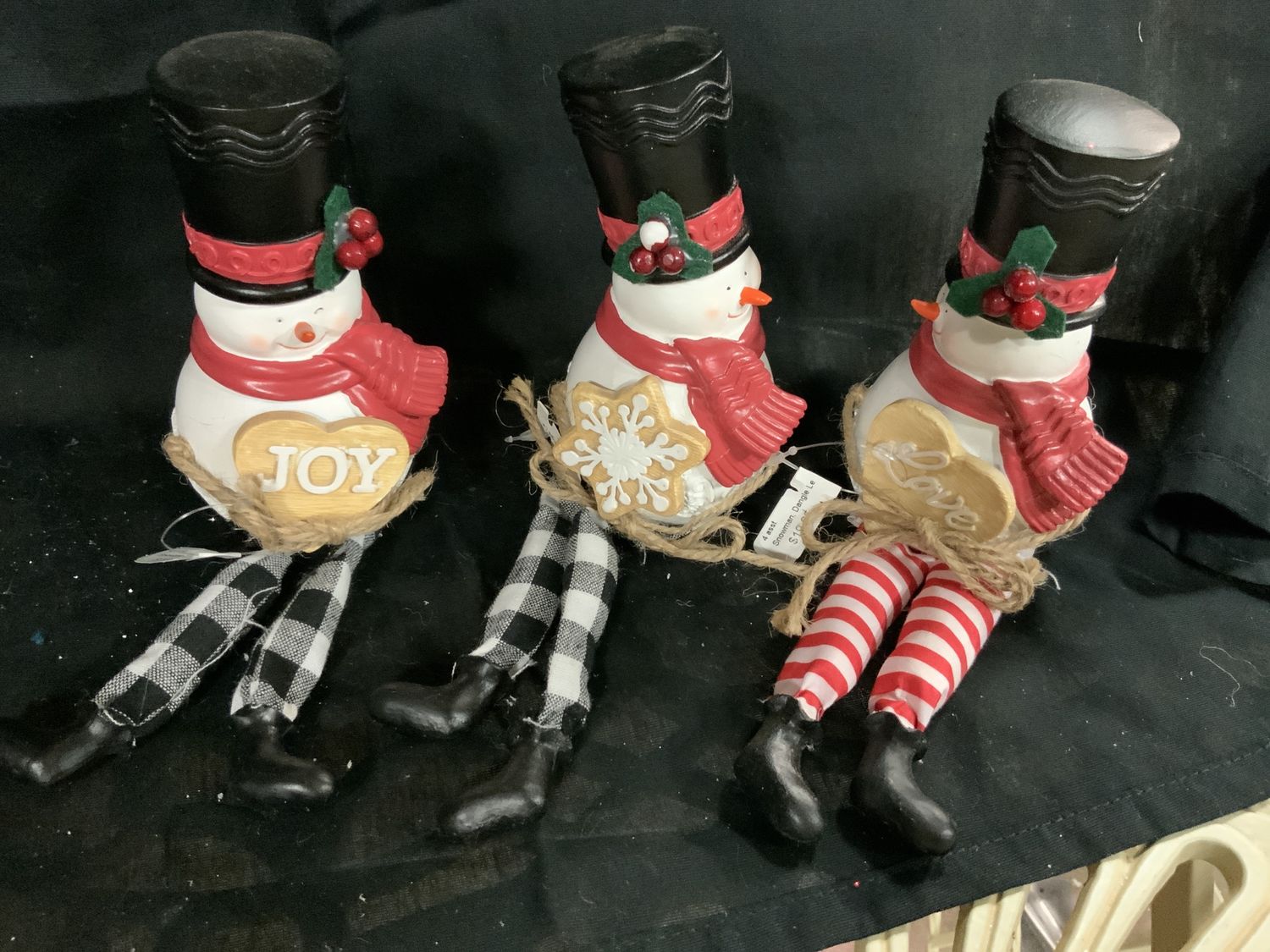 Snowman, Dangle Legs 4 asst