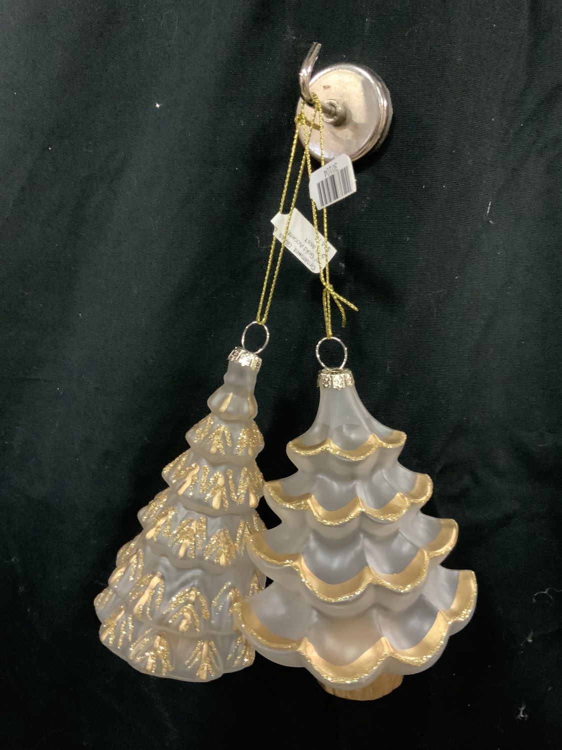 Ornament, Glass Tree w/ Gold Accents, 5" 3 ass't