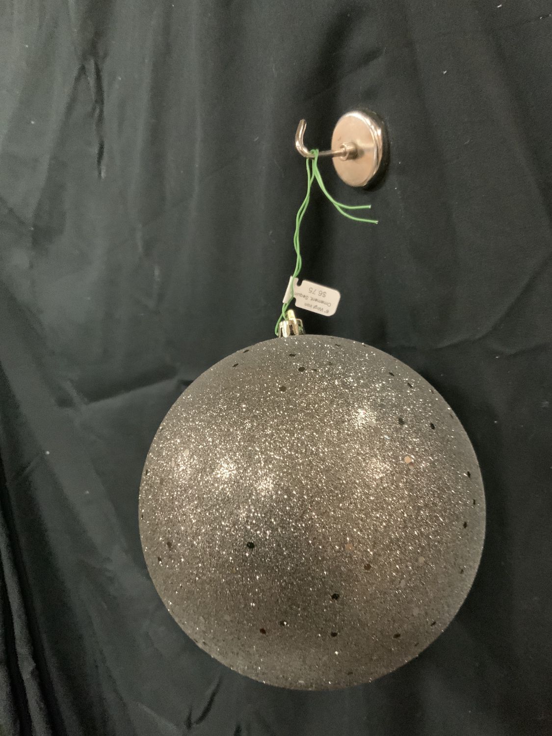 Ornament, Sequin Ball 6" Wrgt iron