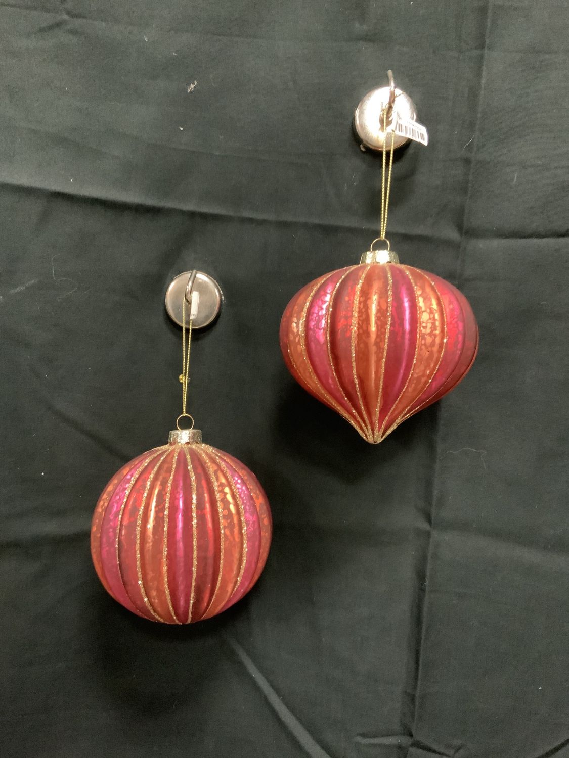 Ornament, Glitter Ridged Pink/orange