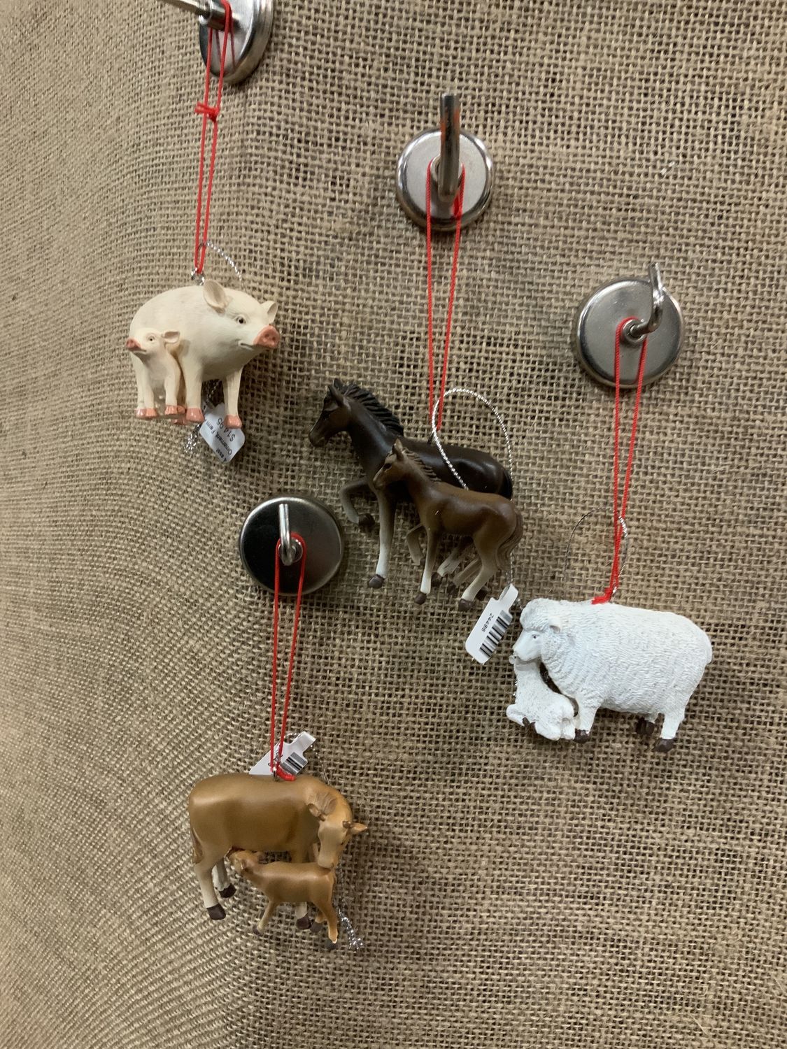 Ornament, Farm Animal w/Baby 4 asst