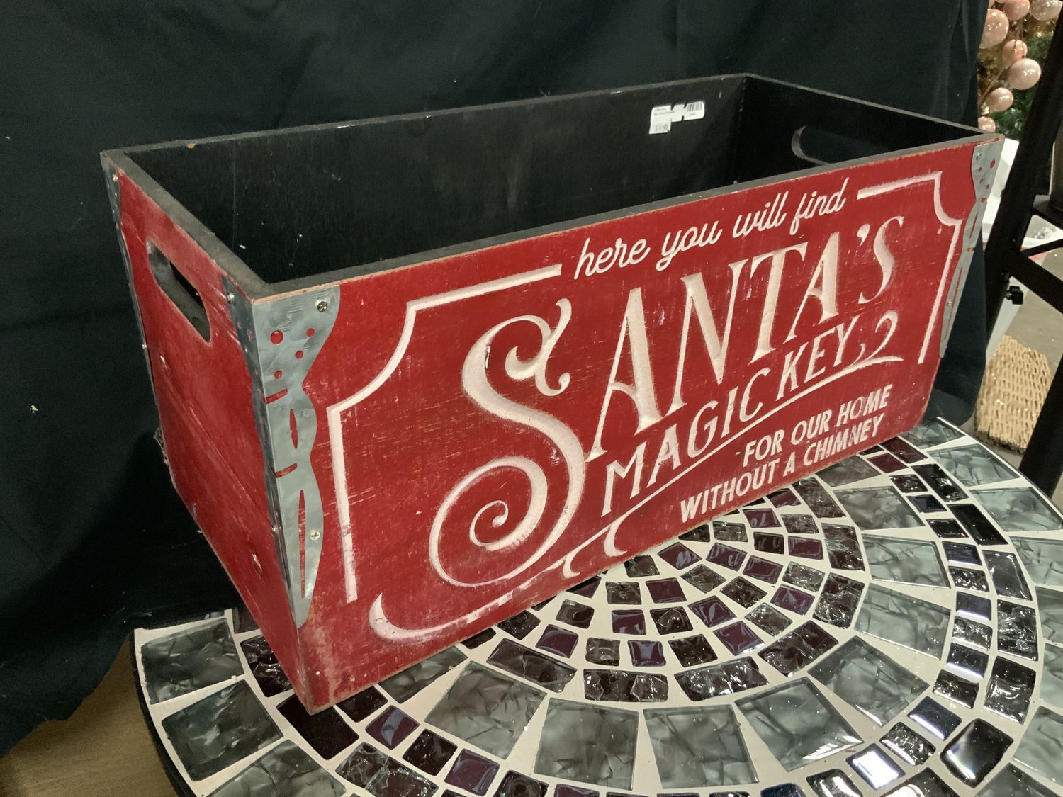 Box, Wood Engraved Holiday 3 asst xmas