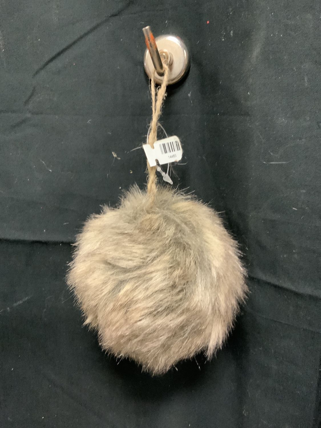 Ornament, Faux Fur Ball 4" Natural