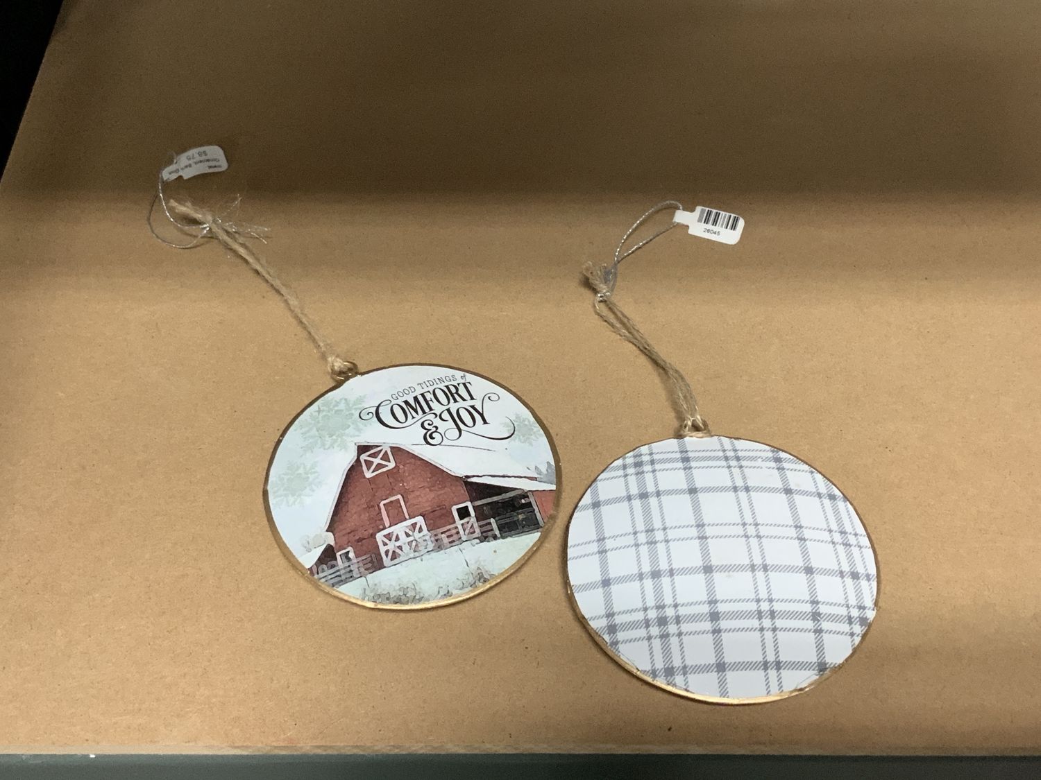 Ornament, Barn Disk metal