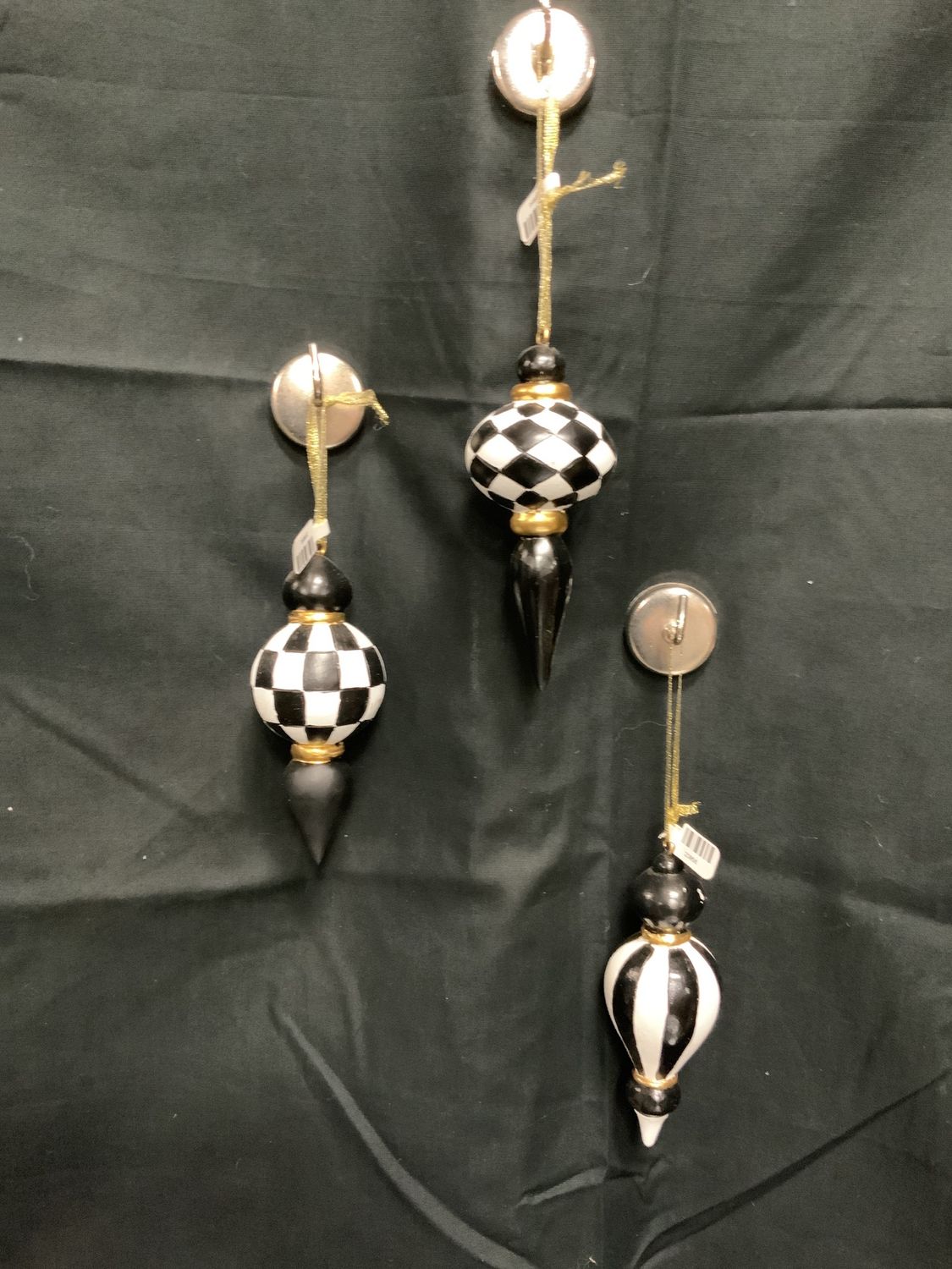 Ornament, Blk/Wht Plaid 4.9"