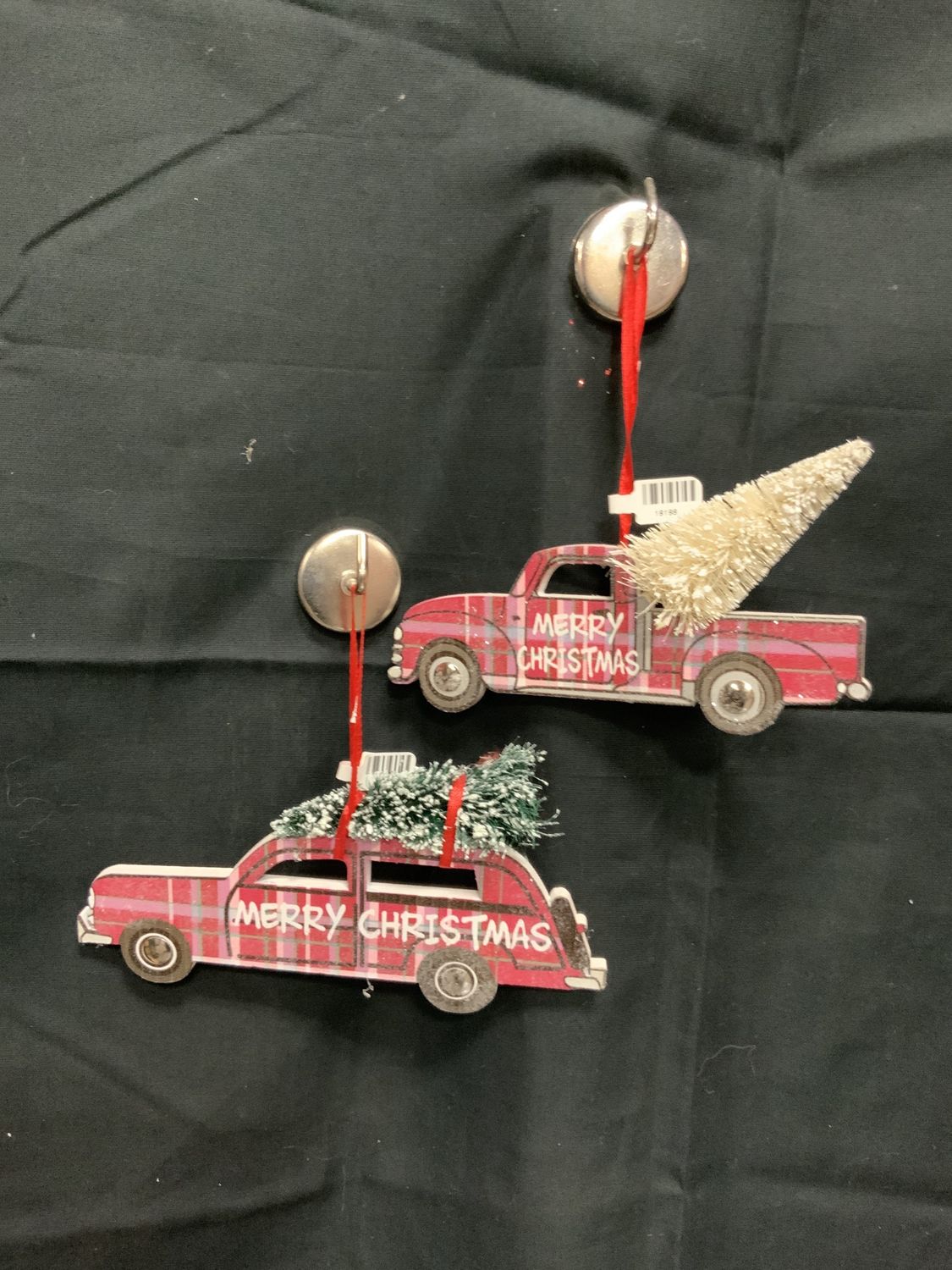 Ornament, Car/ Truck Plaid W/ Tre