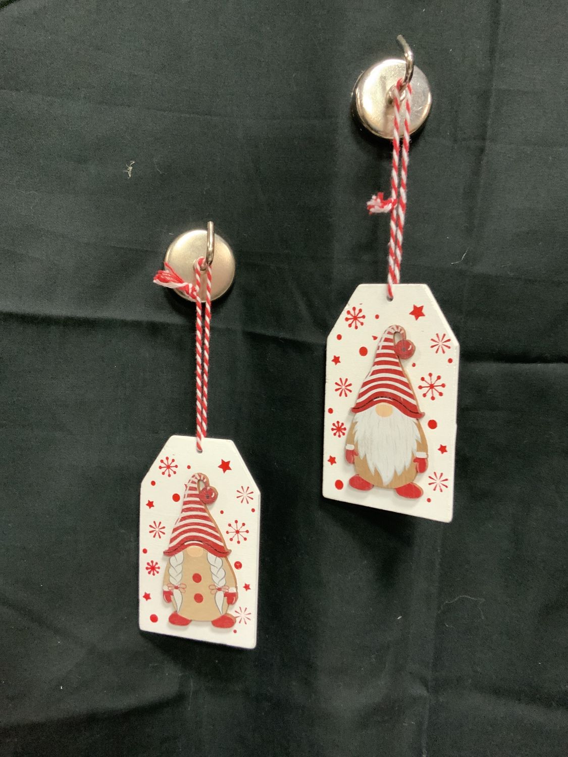 Ornament, Wood Gnome 4" 4ast tag