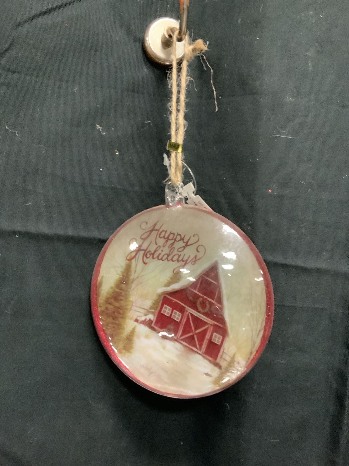 Ornament, Barn Disc 4.5"D