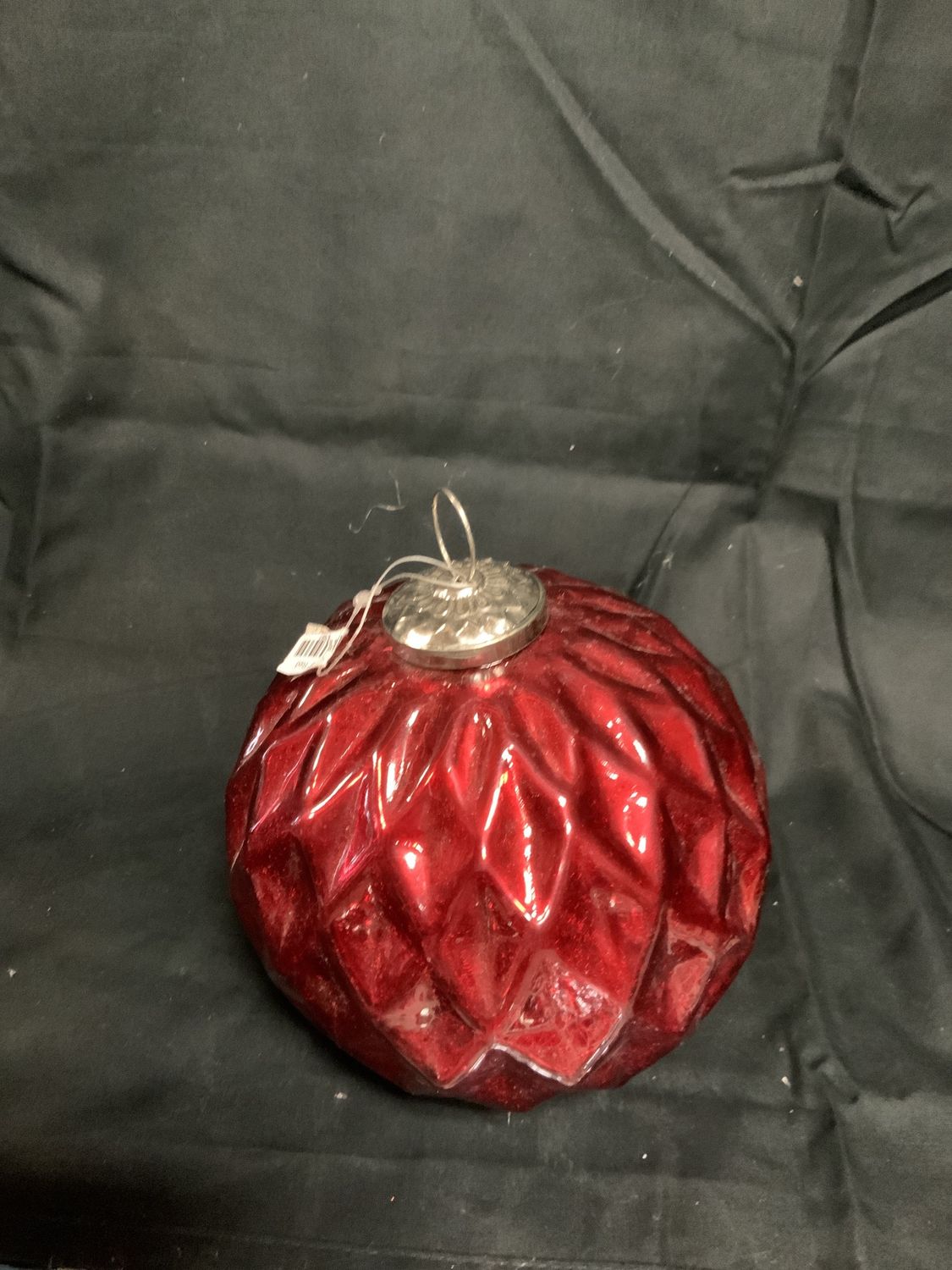 Ornament, Diamond Cut 6" Red Glass