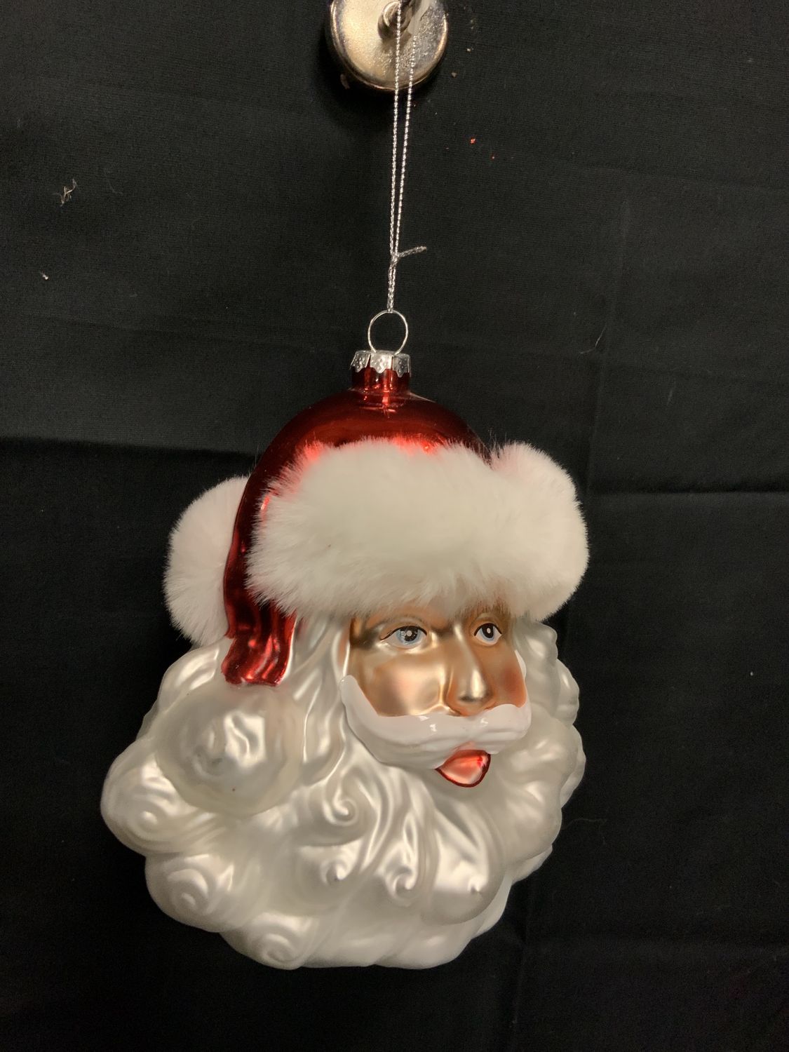 Ornament, Santa Head lg glass