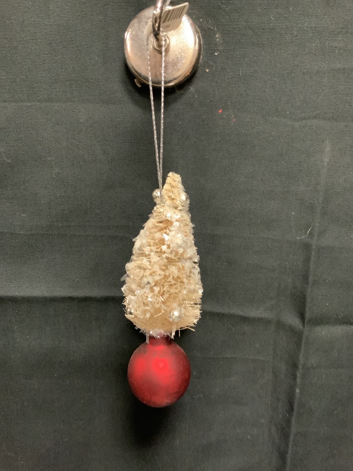 Ornament, Red Ball Tinsel Tree