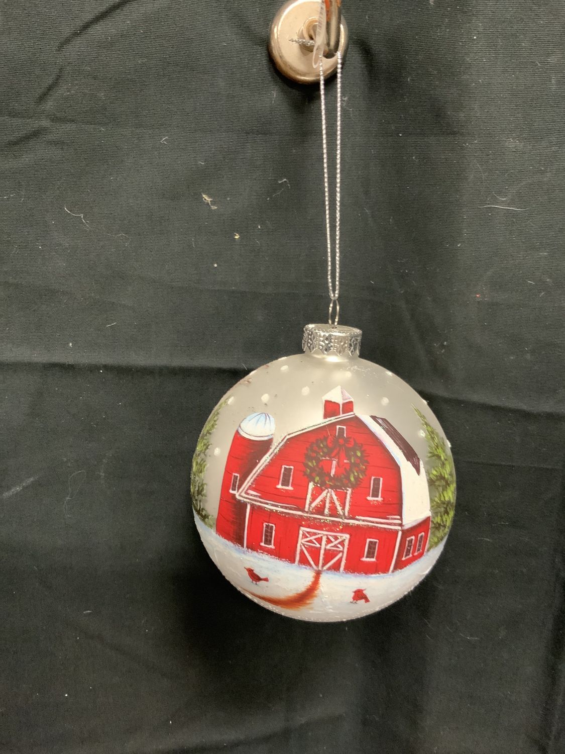 Ornament, Barn Ball 4" glass