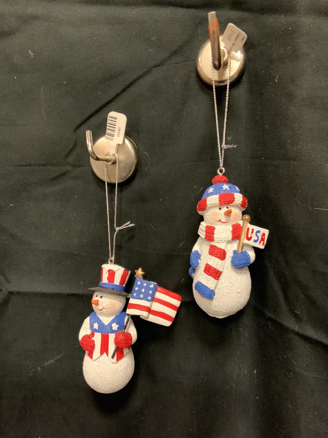 Ornament, Patriotic Snowman 2 ass't
