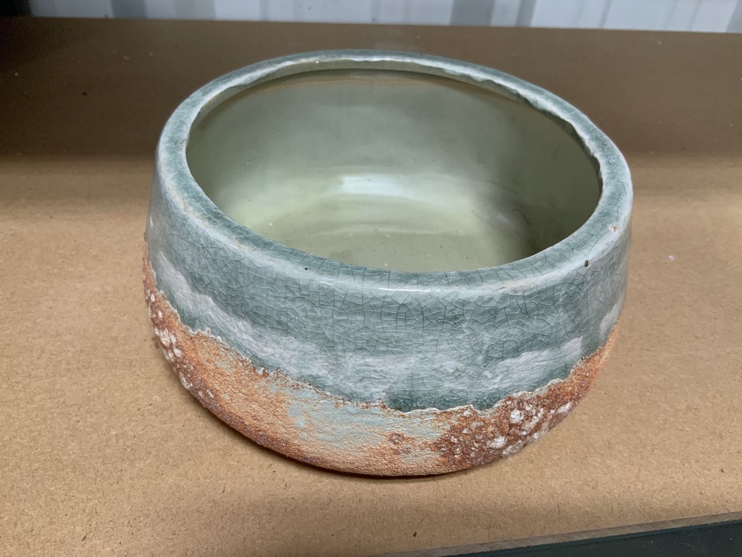 Planter, Ocean &amp; Sand grn crackle