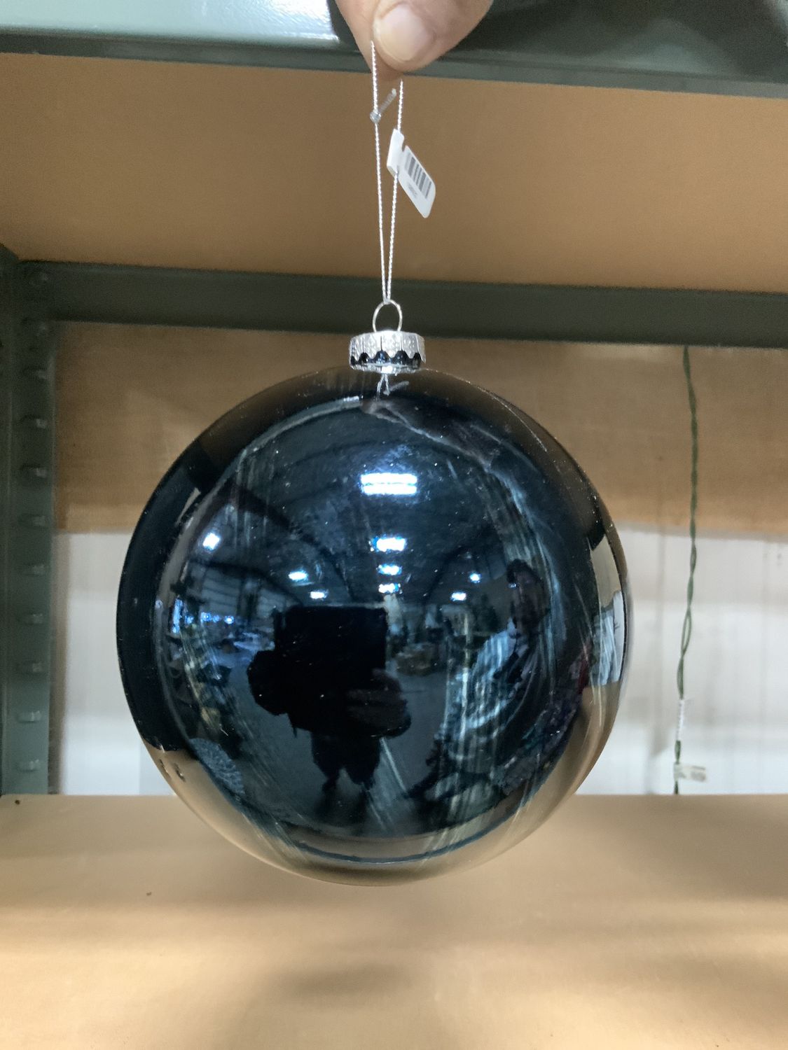 Ornament, 150MM Ball blue/chrome