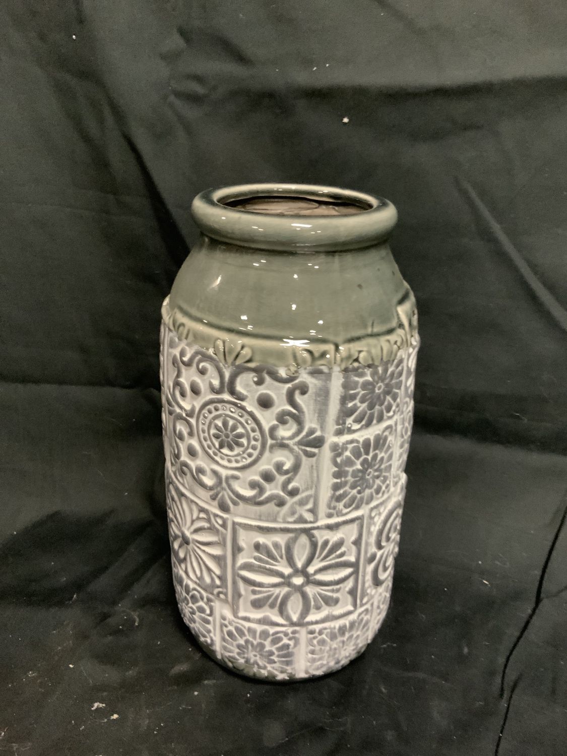 Vase, Embossed Tile gray