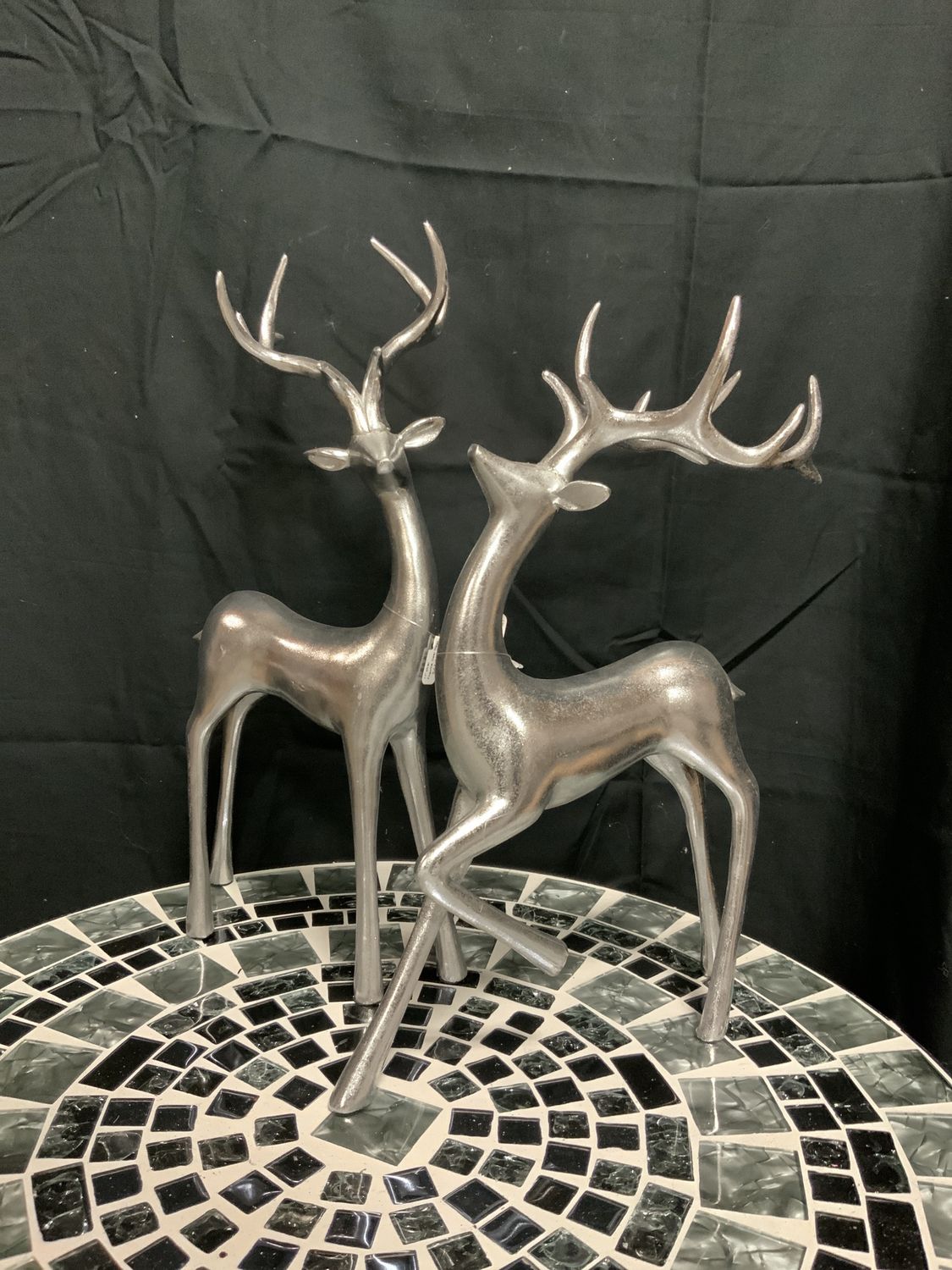 Firgurine, Deer Sleek Shiny Slv 17" silver