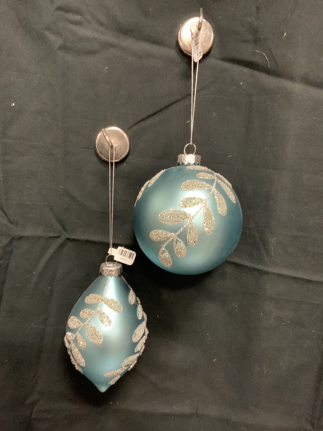 Ornament, Aqua w/beads 3 ass't