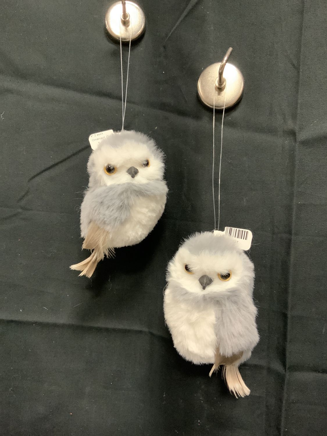 Ornament, Owl Grey/White 4" 2 ass't
