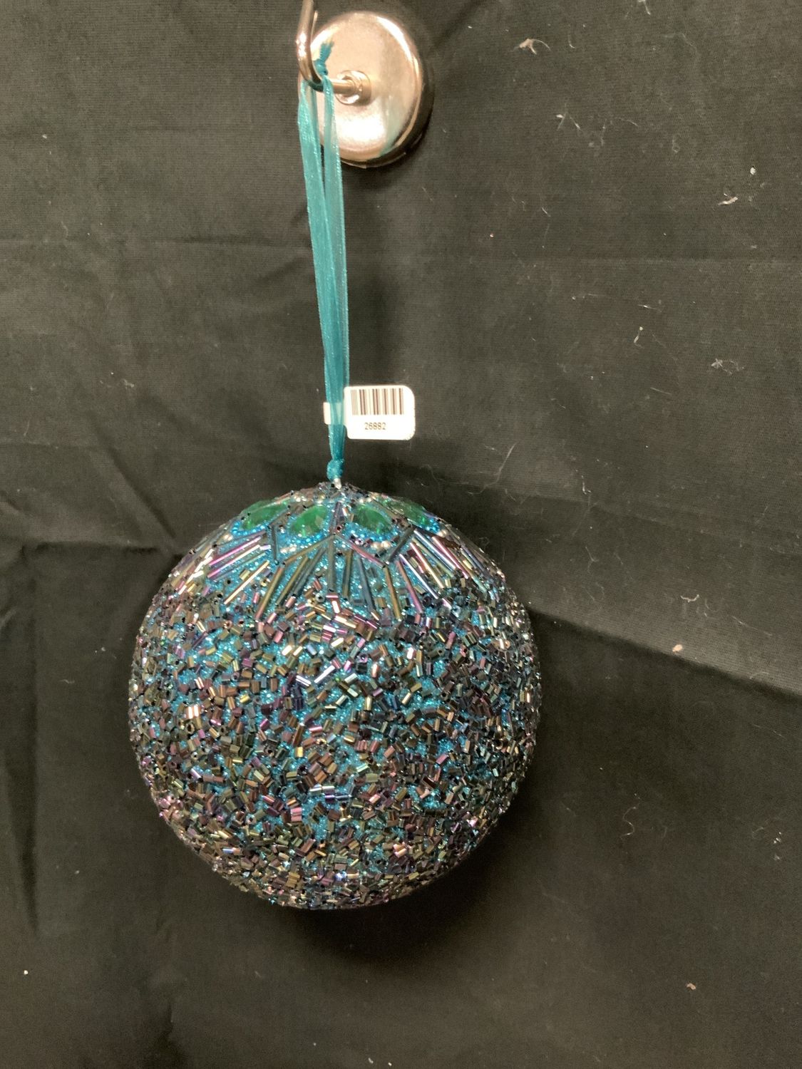Ornament, Peacock Beaded 4"