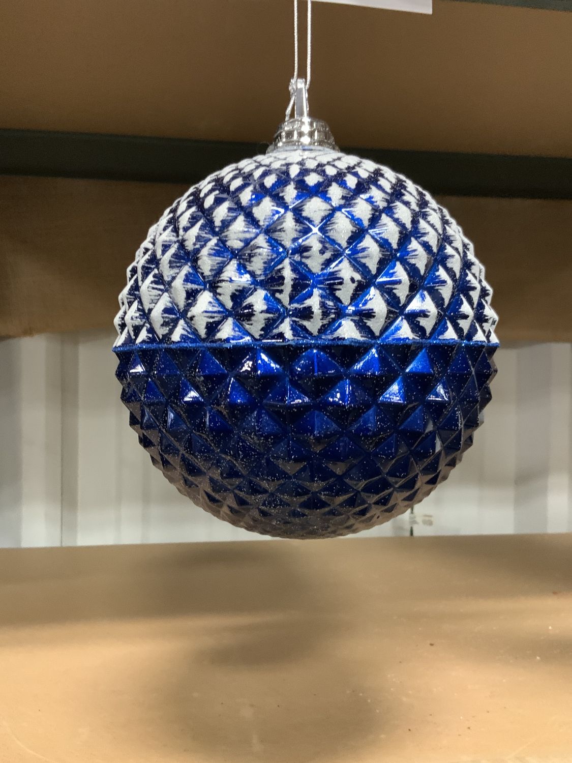 Ornament, Durian Ball 6.7" Blue Gt