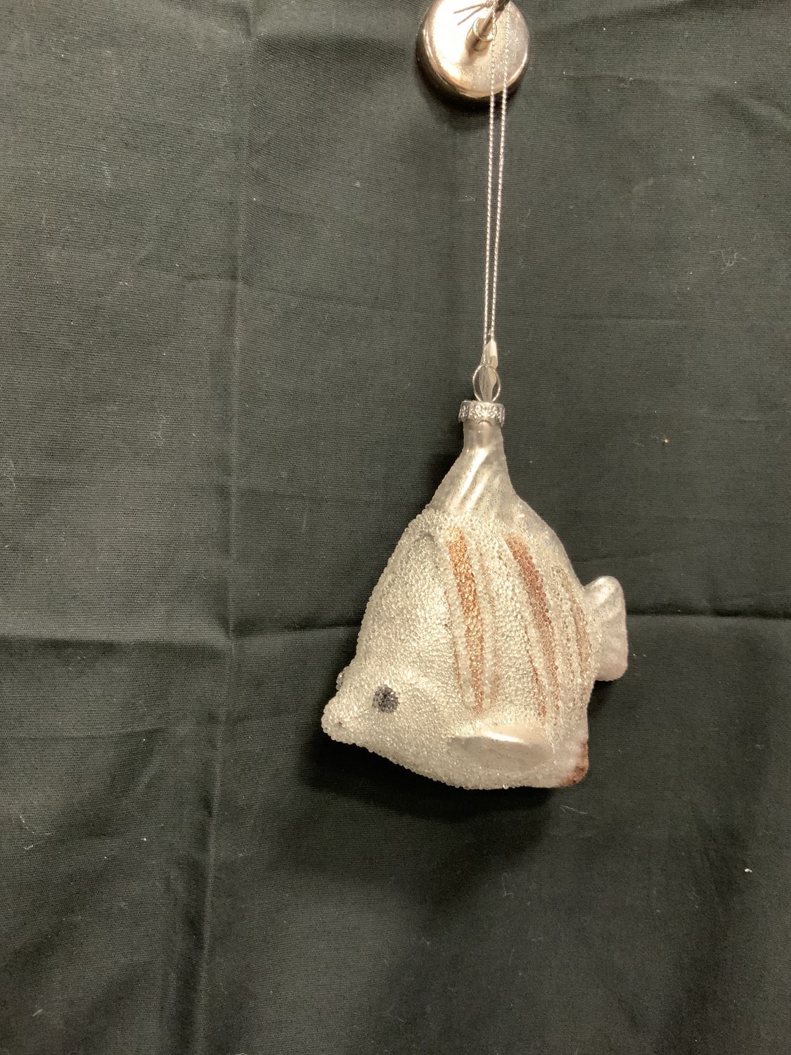 Ornament, Fish Beaded 4" slv/chmp