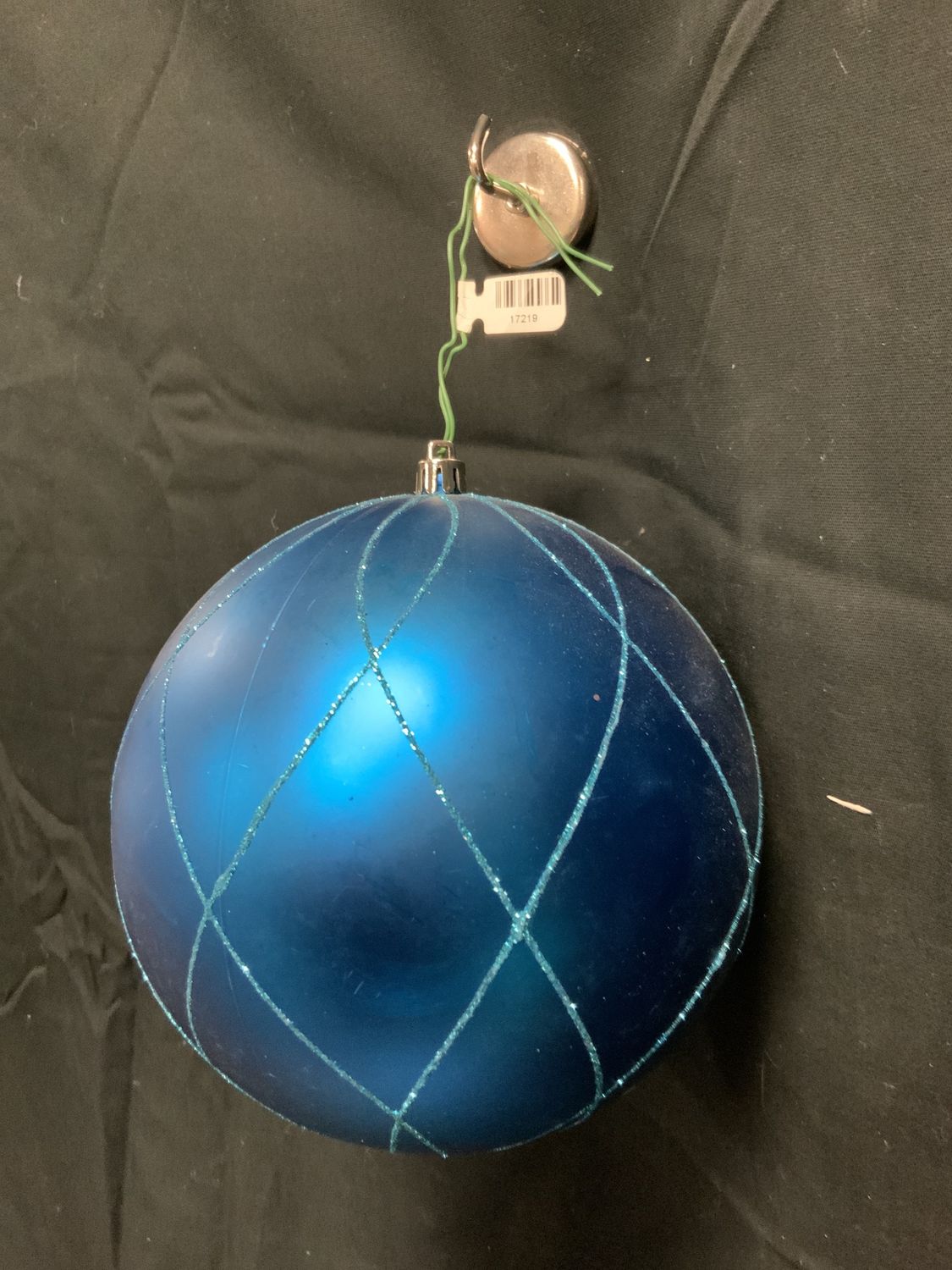 Ornament, 6" Swirl Ball turq matt