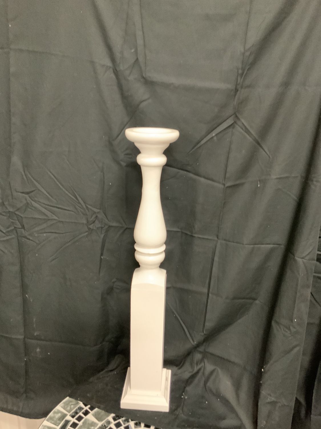 Candle Stand, Wood Spindle 32" white