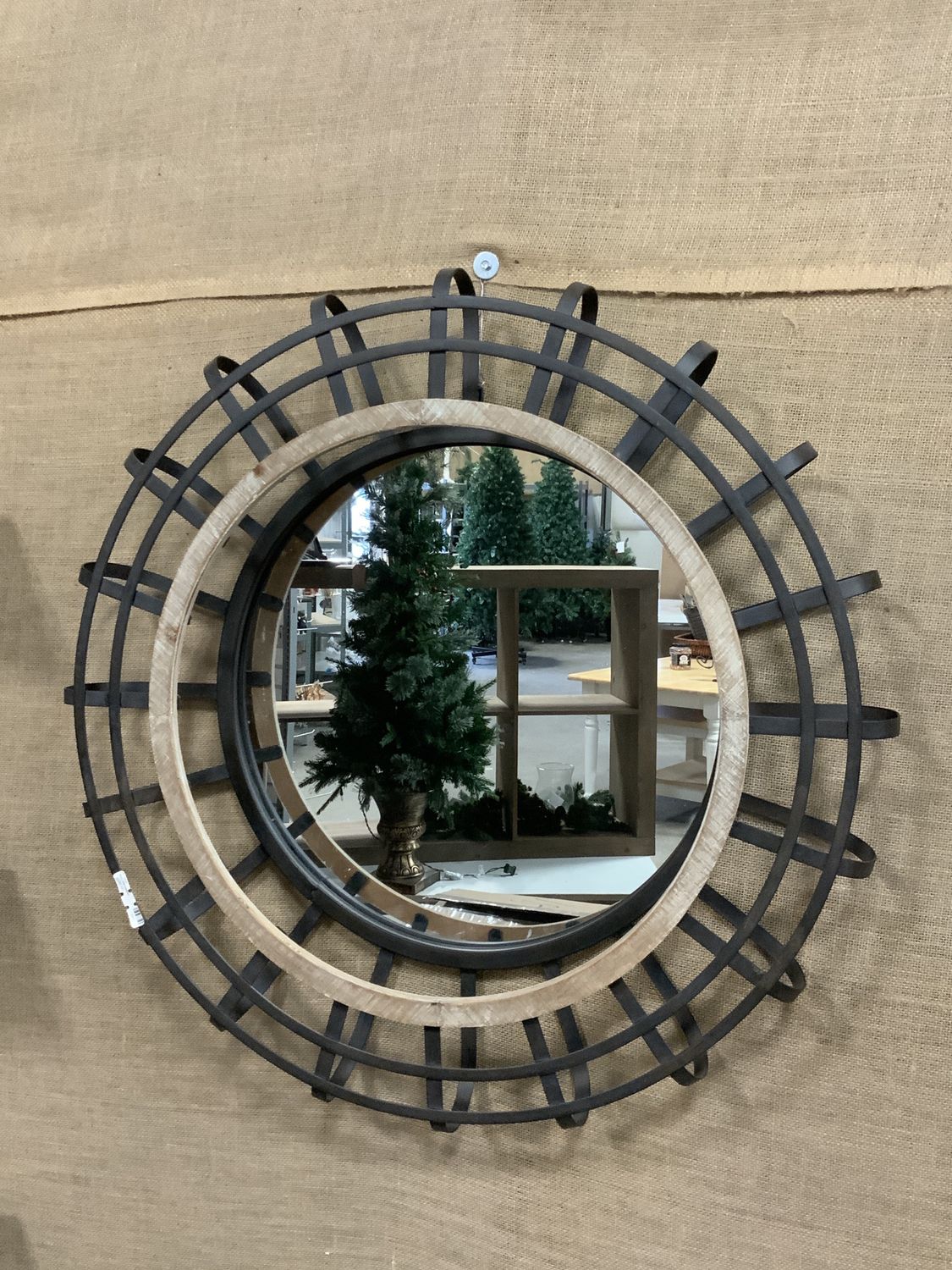 Mirror, Wall Metal/Wood 31" round